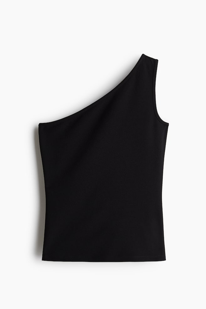 One-shoulder vest top - Black/Black/Silver-coloured/Dark khaki green/Cream - 1