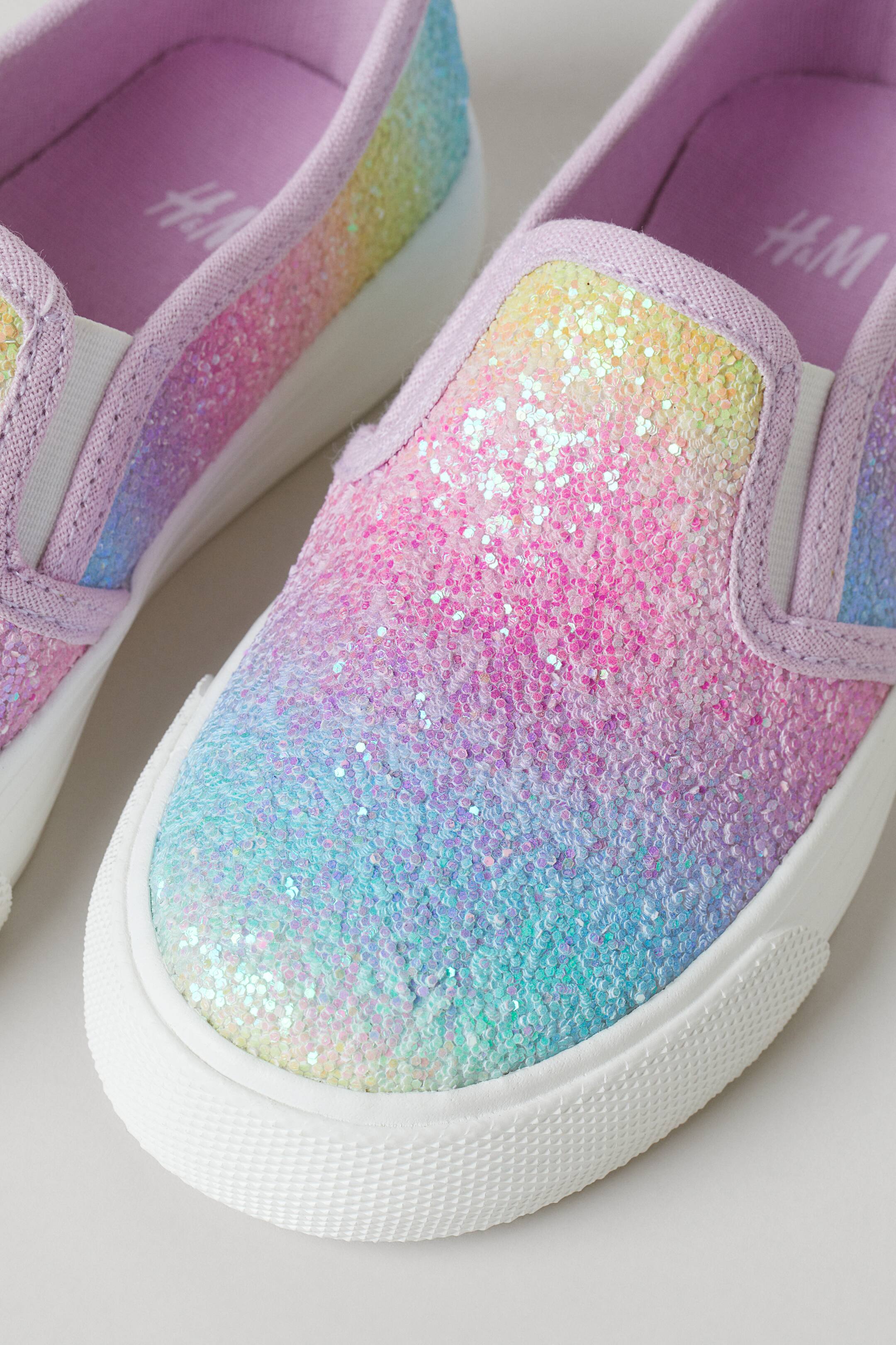 Ingrandisci l'immagine: Sneakers slip-on glitter - Viola chiaro/sfumato - BAMBINO | H&M CH 2