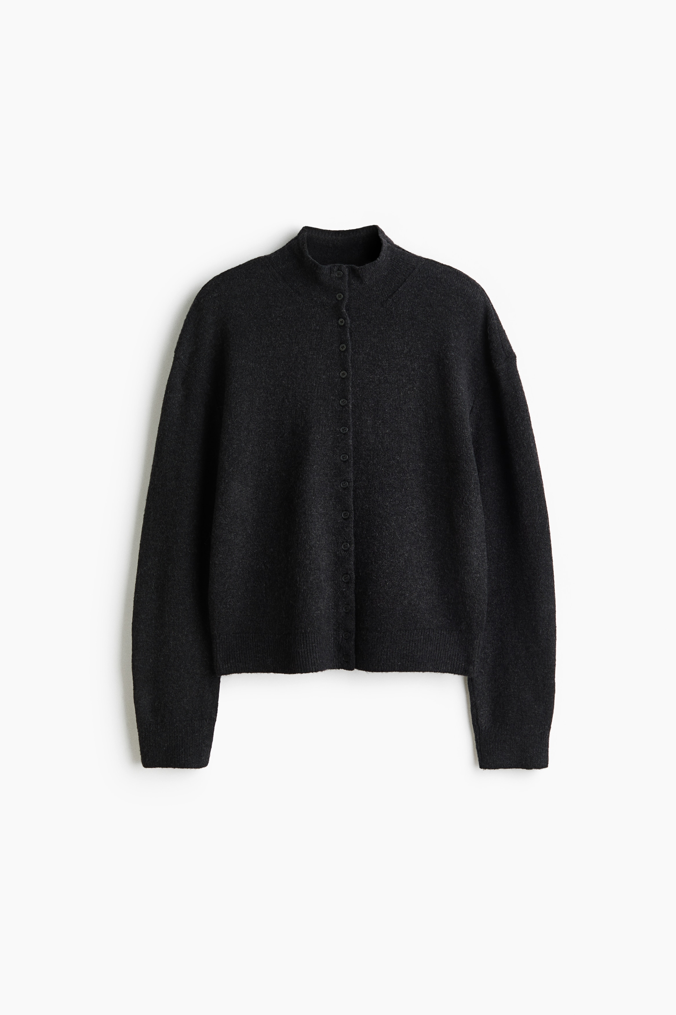 Fine-Knit Cardigan - Black