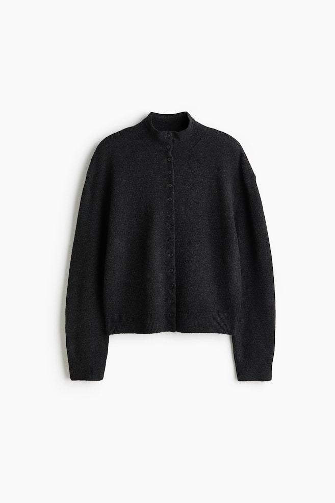 Fine-knit cardigan - Black - 1