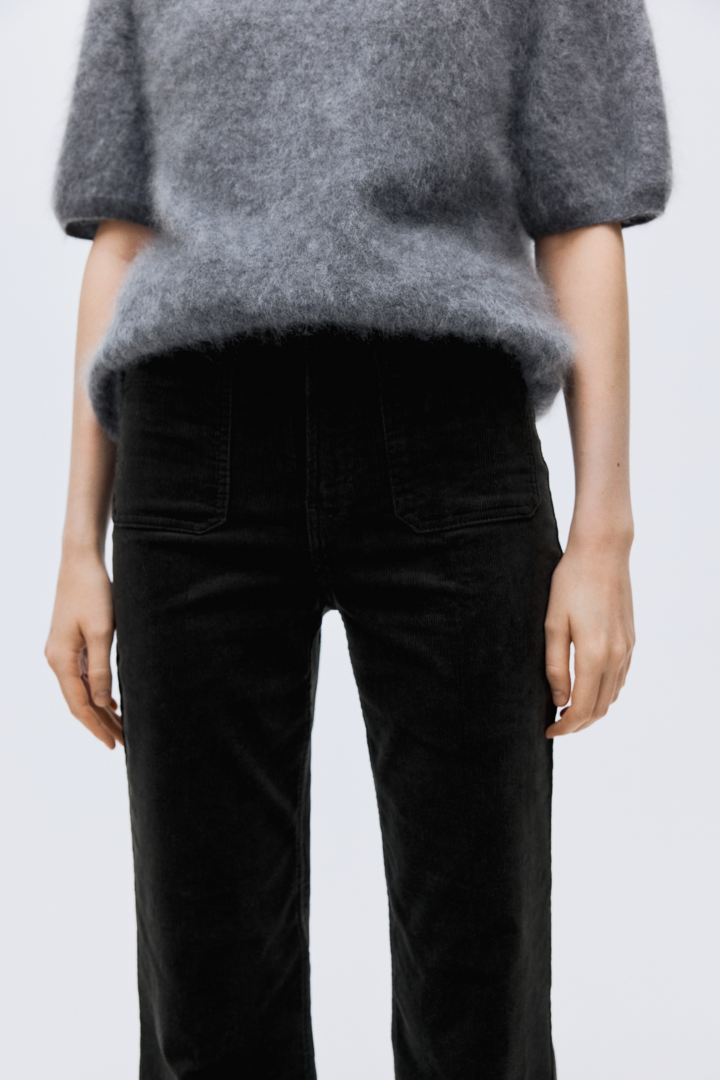 Flared corduroy trousers