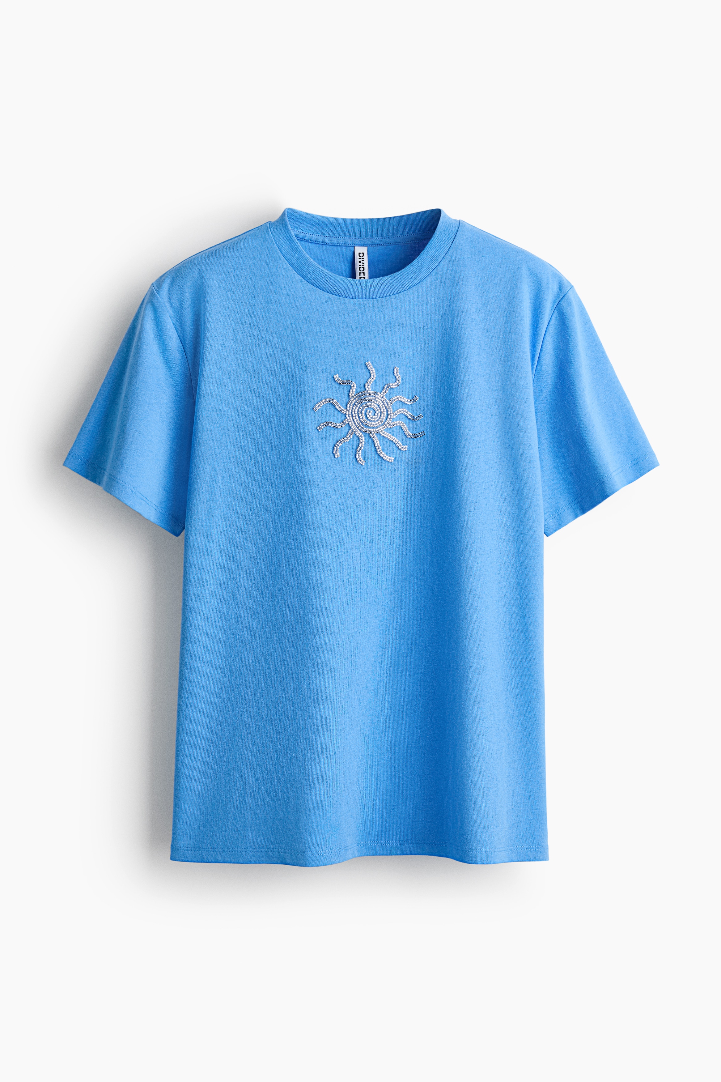 Motif-detail T-shirt - Blue/Sun