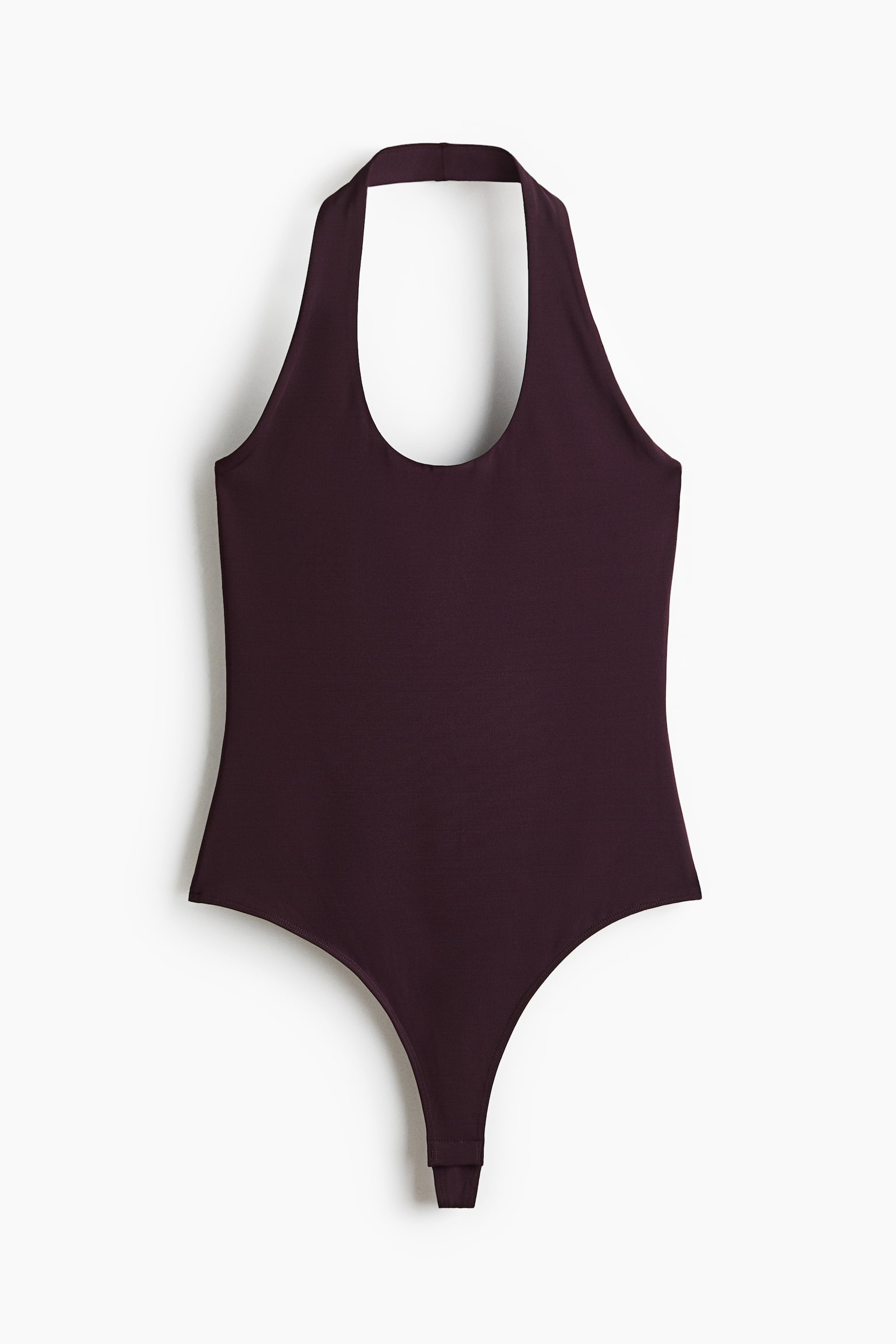 Halterneck thong body - Dark purple/Bright red/Cream - 1