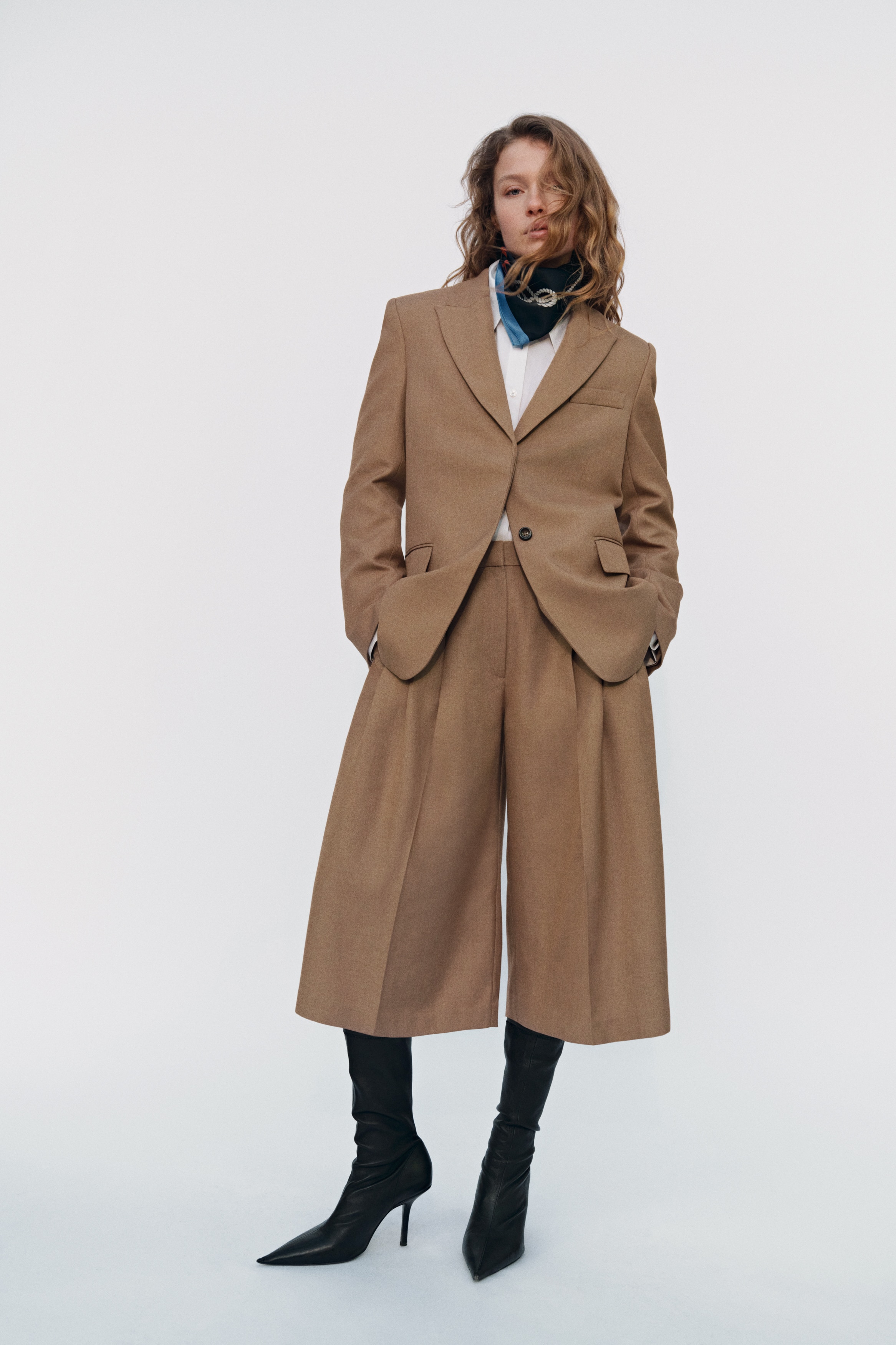 Pleated culottes - Dusty beige