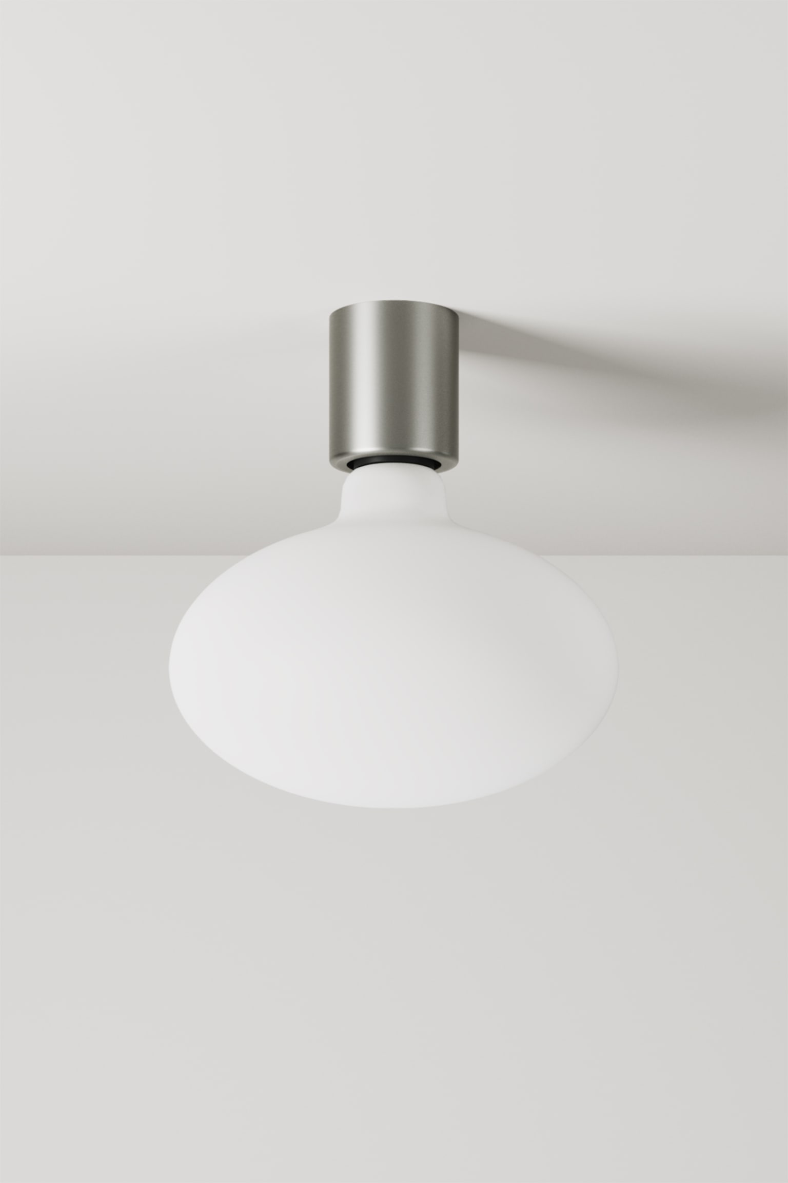 Wand-/plafondlamp met XL-lamp - Geborsteld Titanium - 1