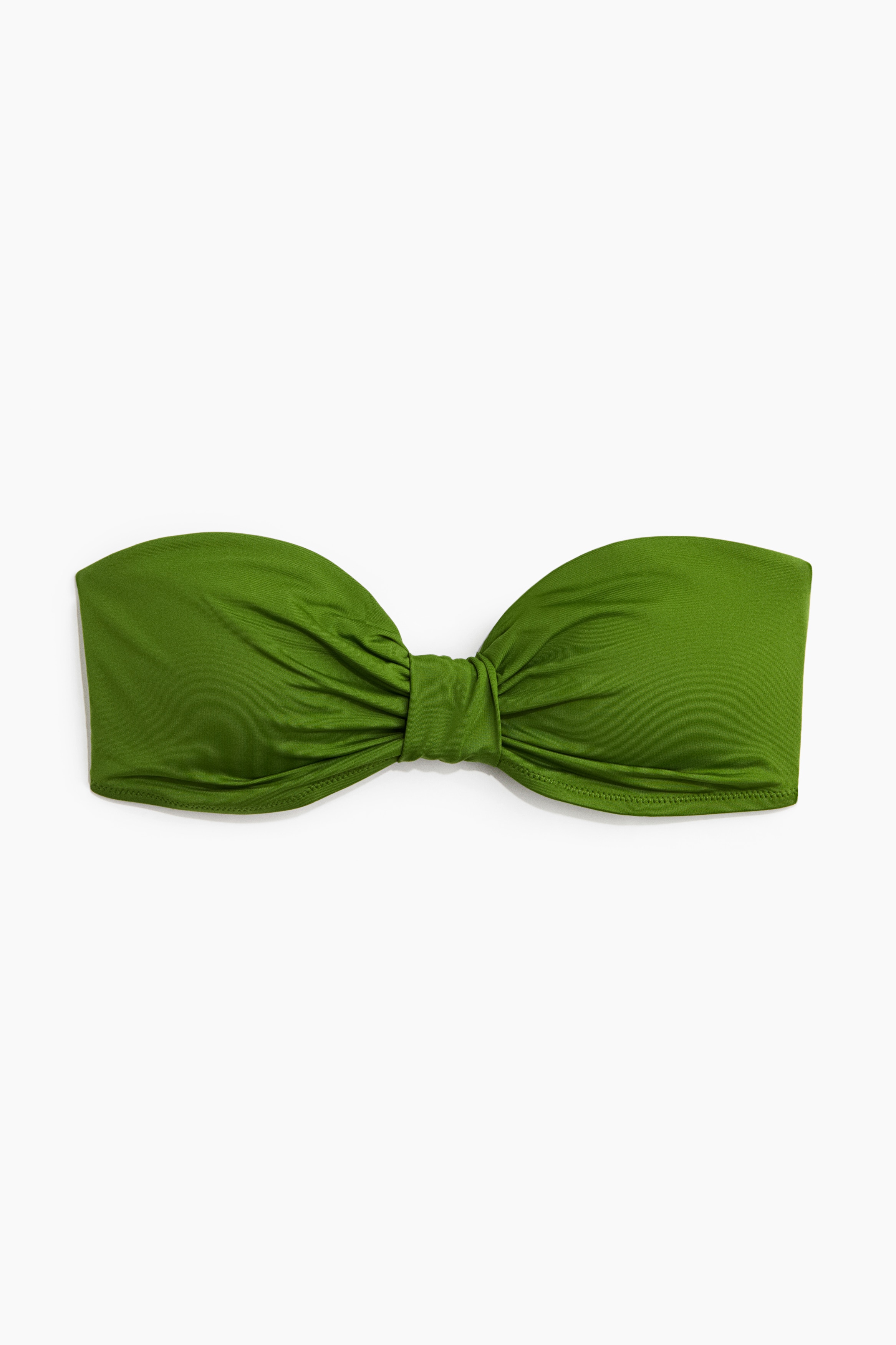 Top de bikini bandeau con relleno - Verde/Blanco/Blanco/Diseño de cebra