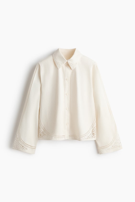 Женские куртки H&M Broderie anglaise cotton jacket