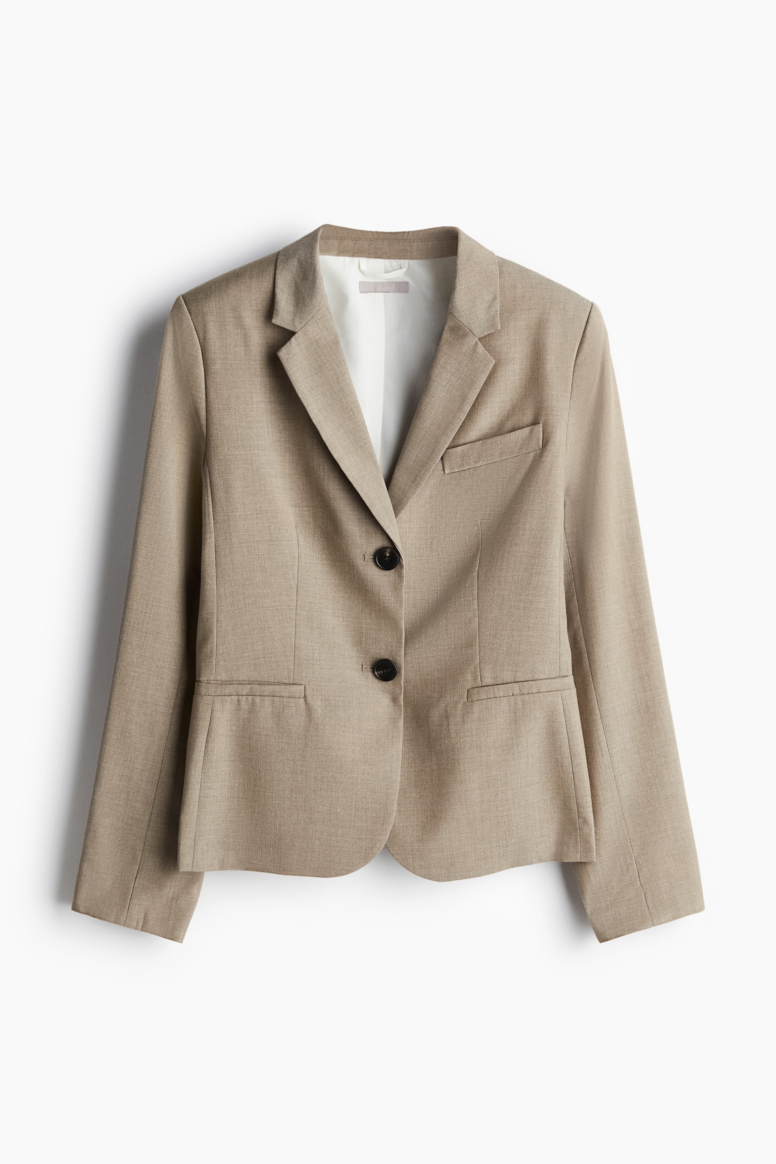 Fitted blazer - Beige marl/Dark grey marl/Dark grey marl - 2