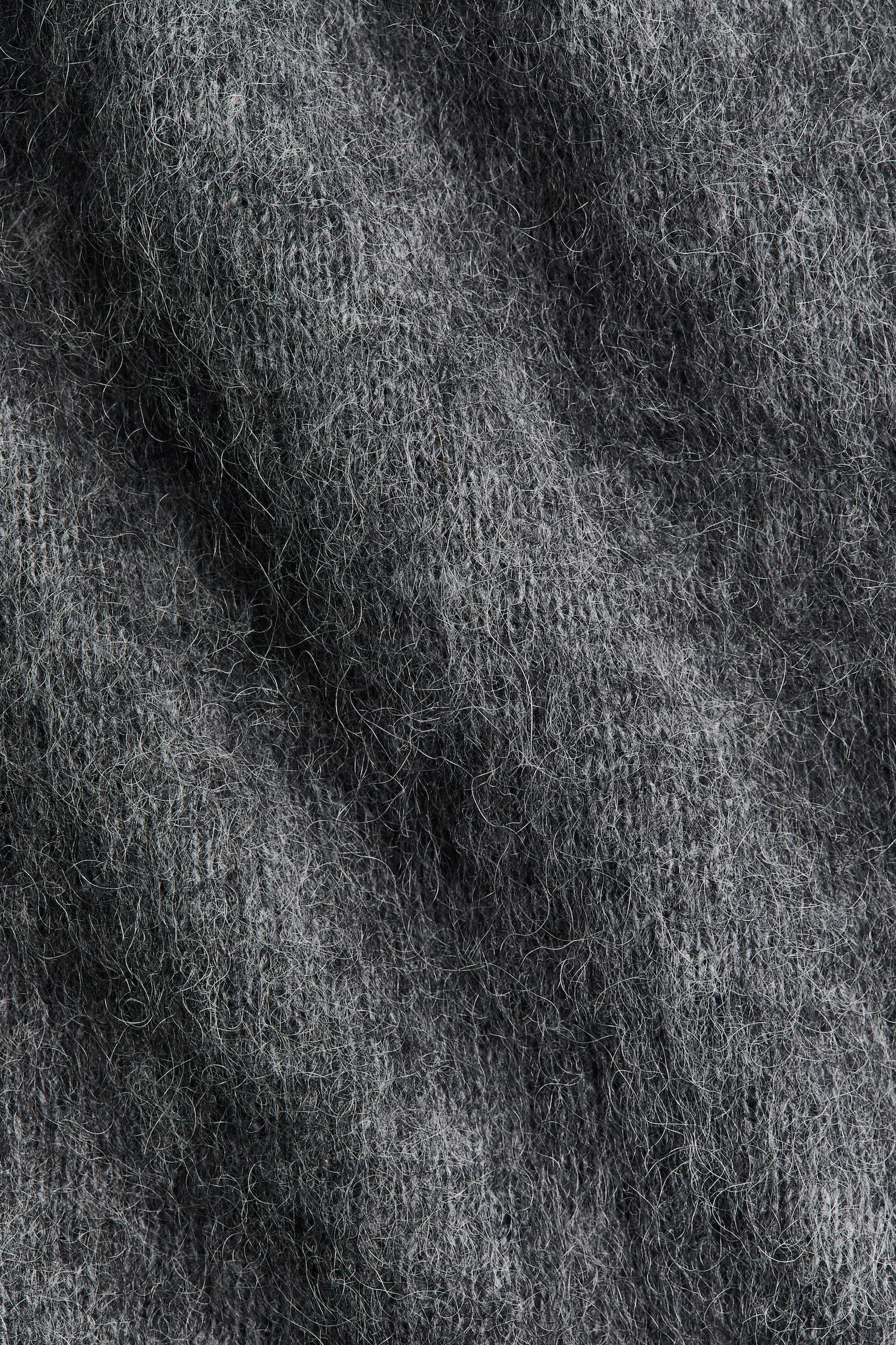 モヘアブレンド オープンバックワンピース - ダークグレーメランジ/ダークブラウン - 8