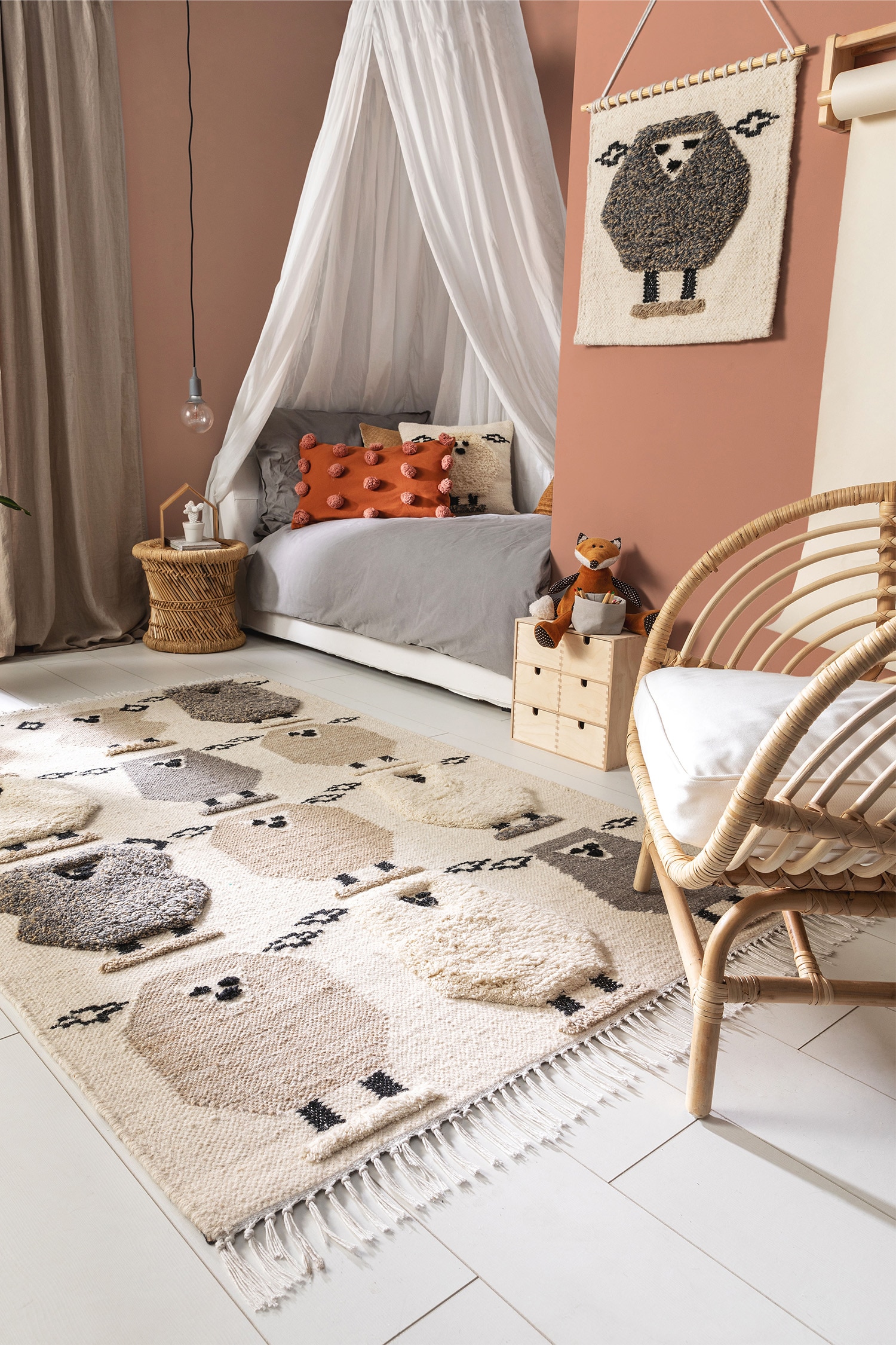 Kindervloerkleed Shawn - Crème