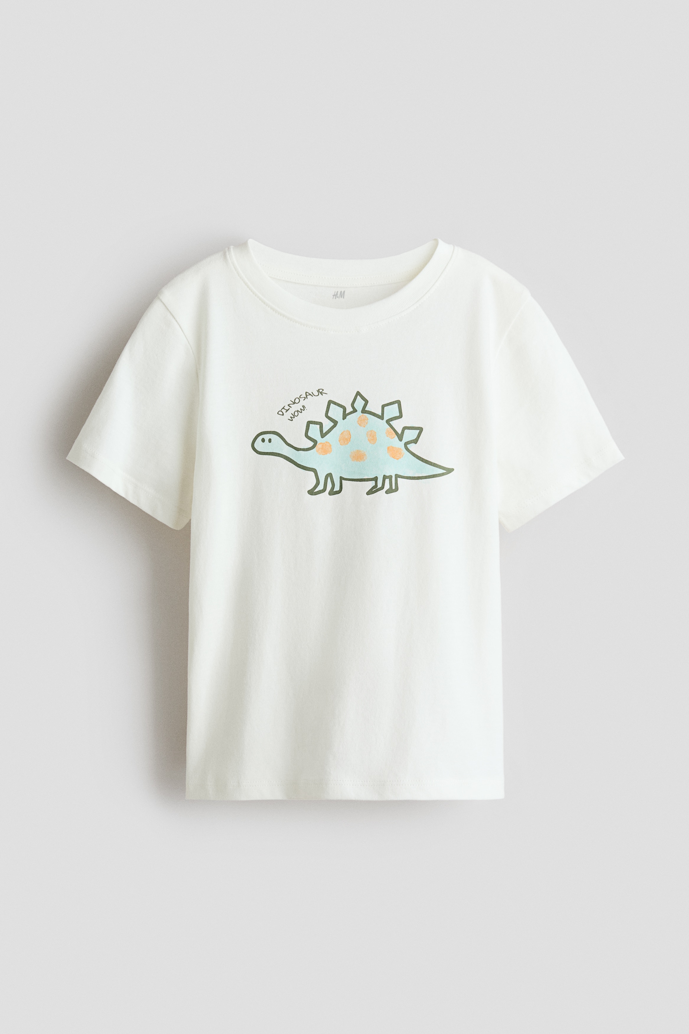 Printed cotton T-shirt - White/Dinosaur