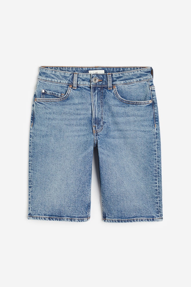 Slim Regular shorts i denim - Denimblå/Sort - 2