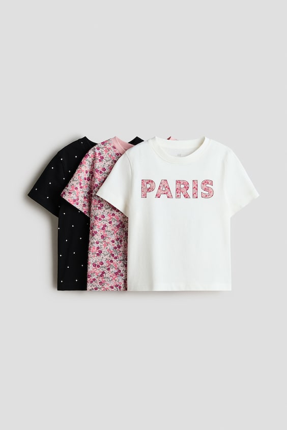 Детские футболки H&M 3-Pack Cotton T-Shirts