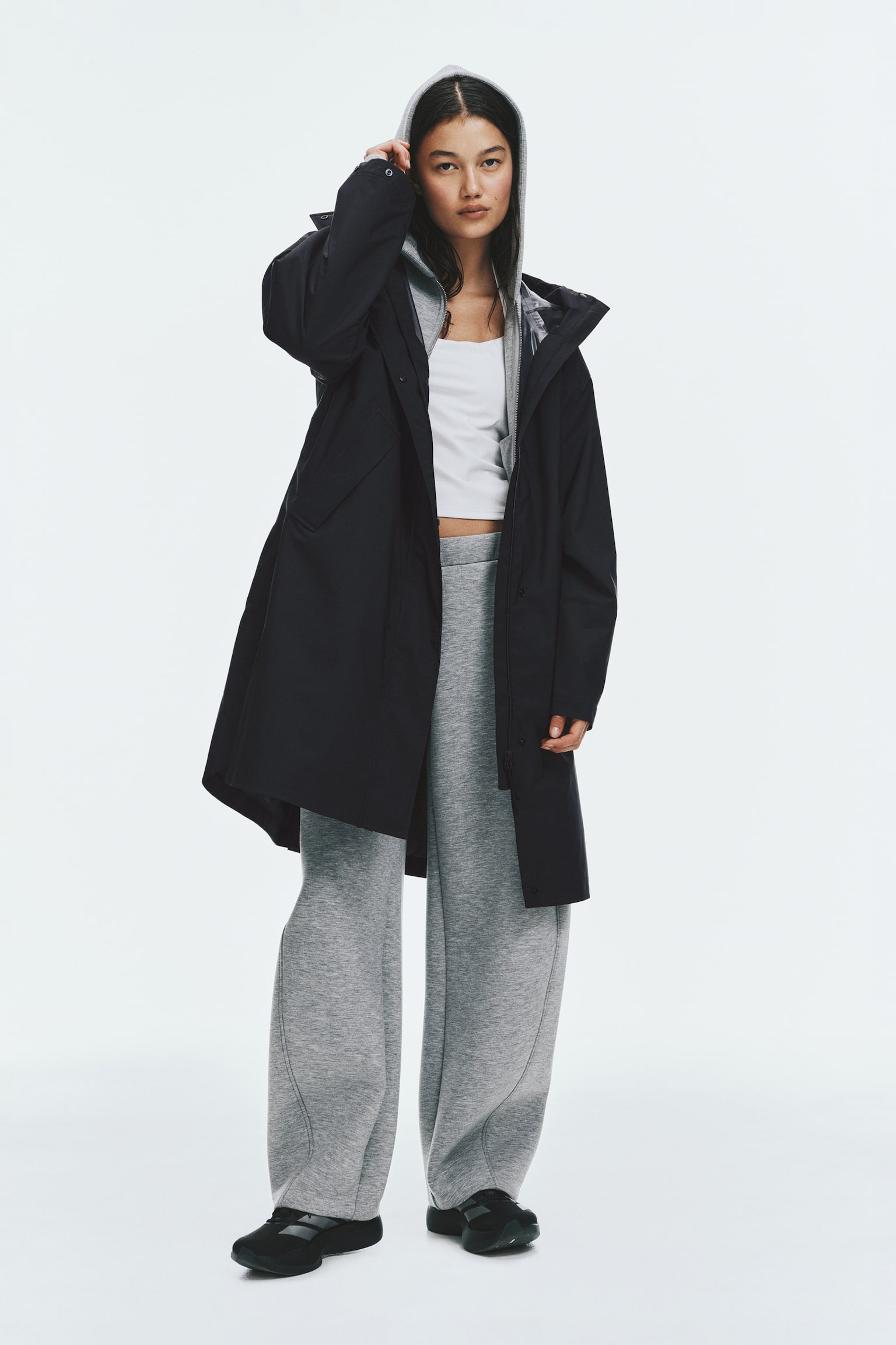Женские куртки H&M Move Loose-Fit Raincoat with StormMove™, цвет: Чёрный — фото 3