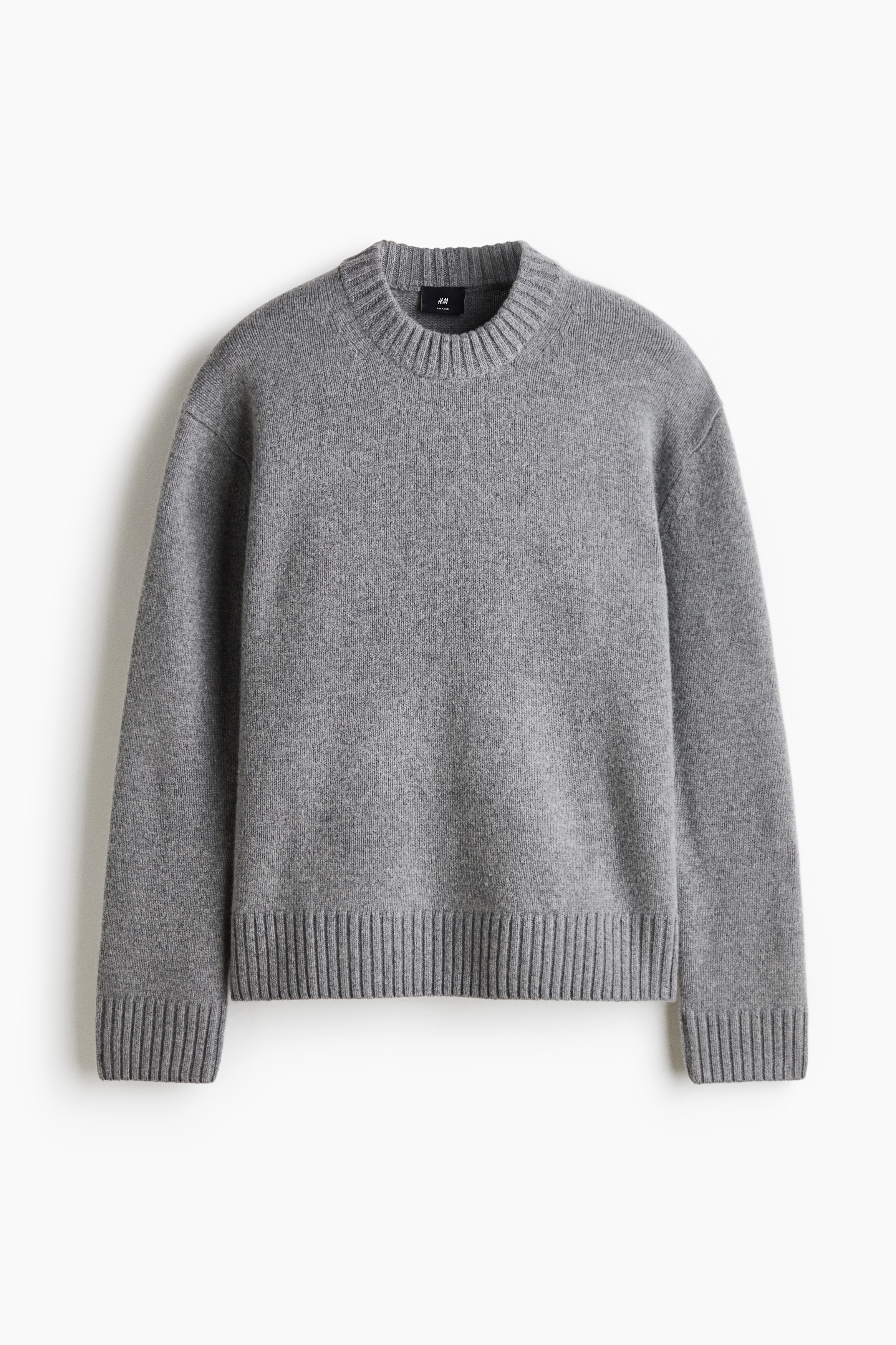 Svetr z kašmírové směsi Relaxed Fit - Světle šedá/Tmavě hnědá