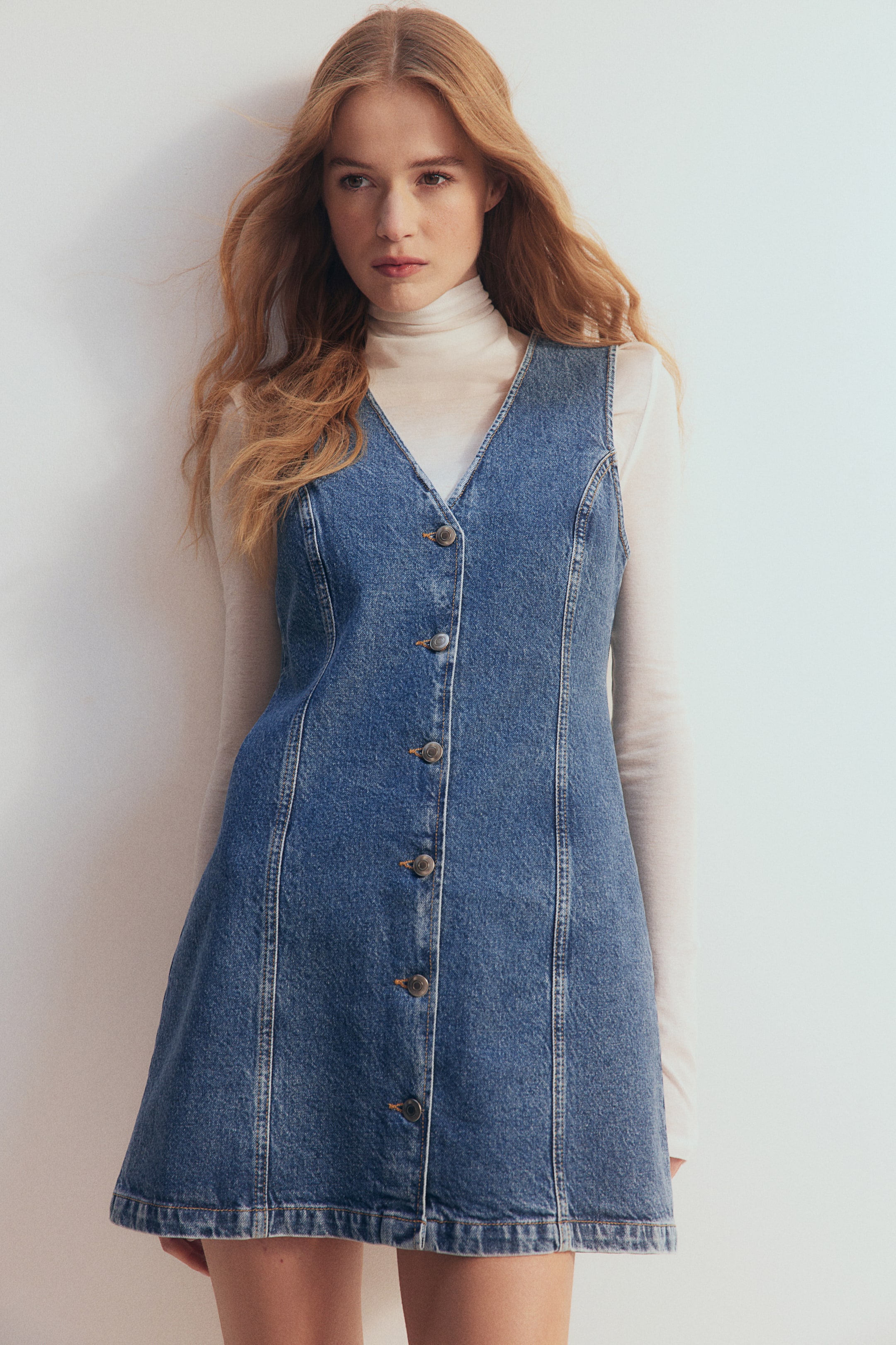 A-line denim dress