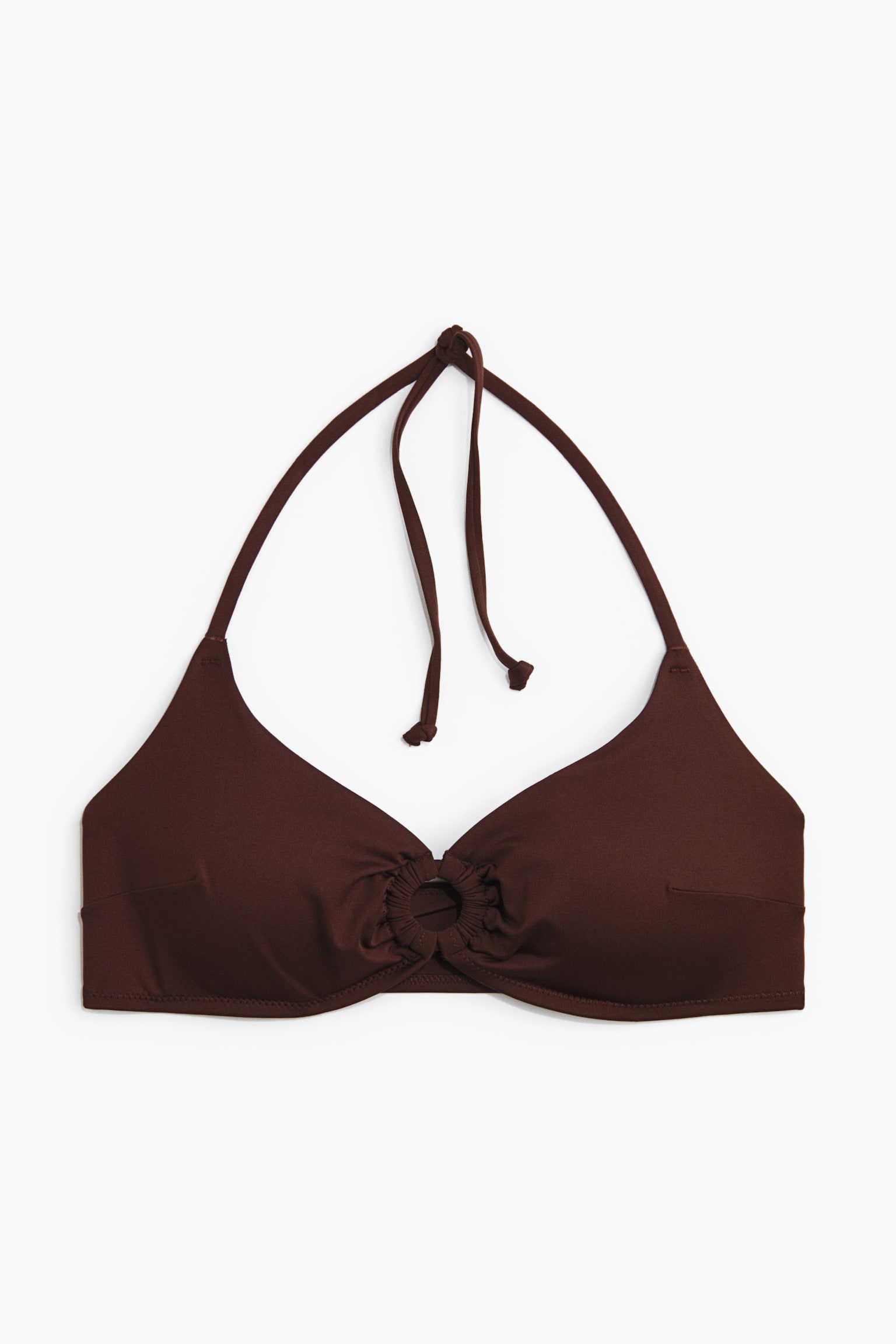 Padded bikini top - Màu nâu đậm/Màu vàng nhạt
