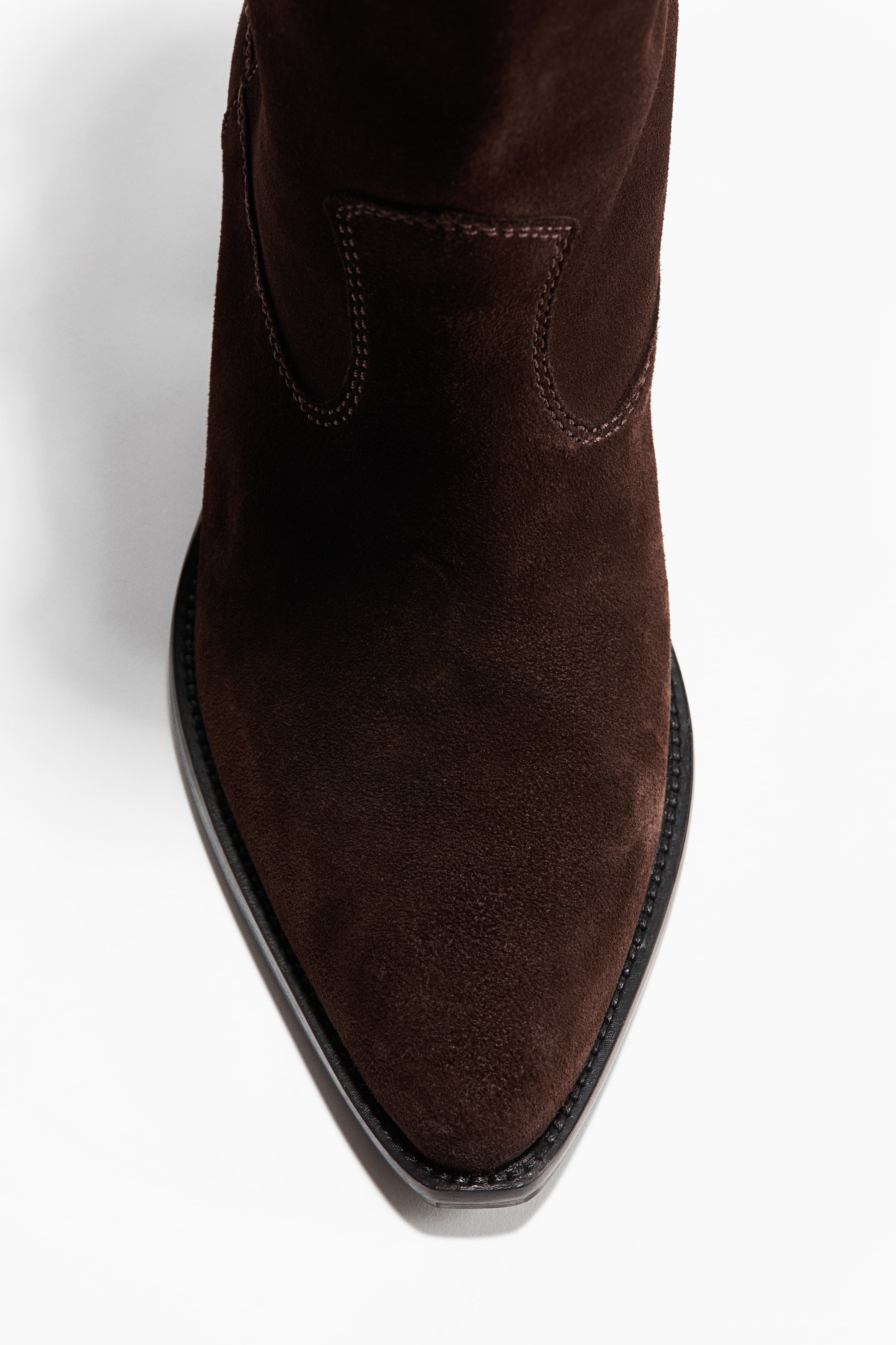 Calf-High Suede Cowboy Boots