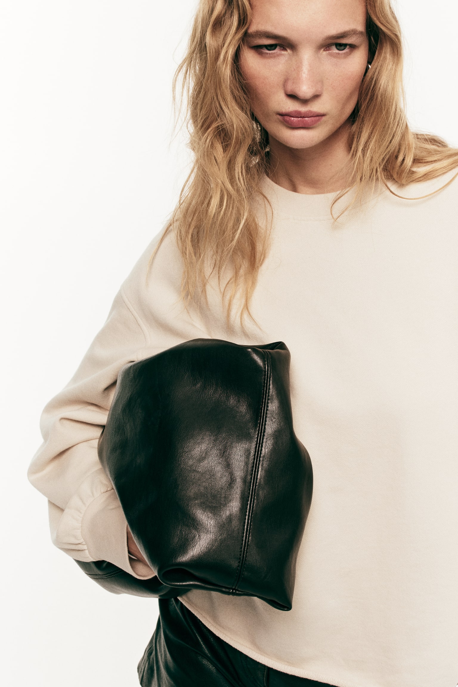 Washed-look sweatshirt - Light beige/Brown - 4