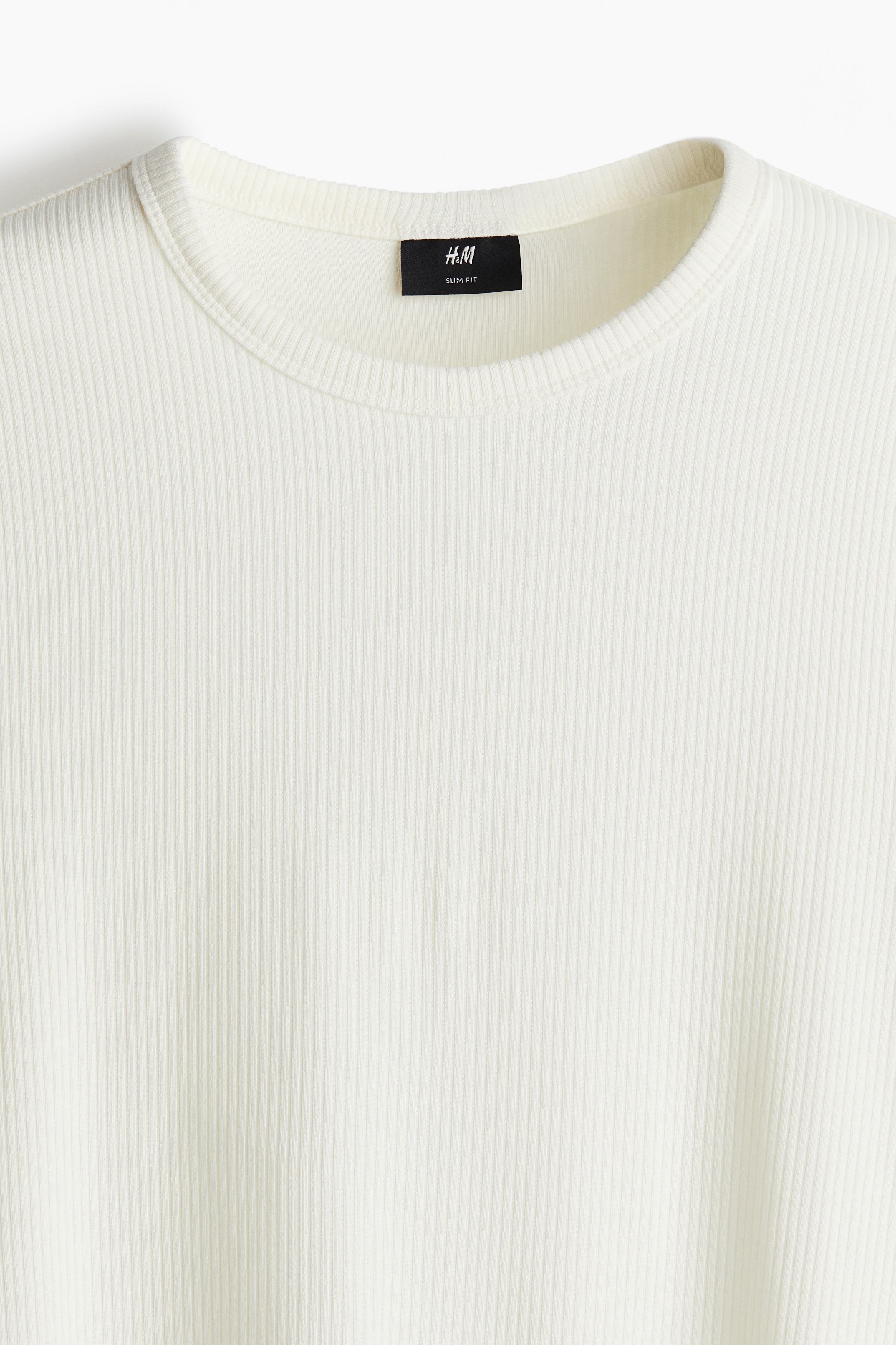 スリムフィット リブTシャツ - ホワイト - Men | H&M JP