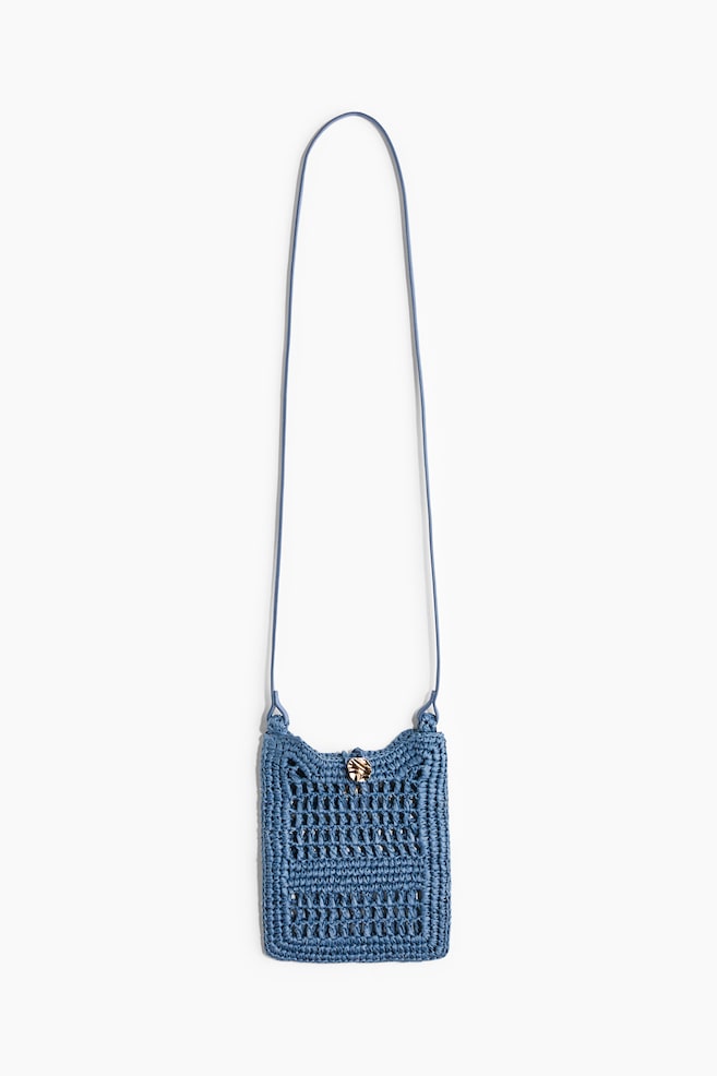 Bolso portamóvil de paja - Azul empolvado/Amarillo mostaza - 1