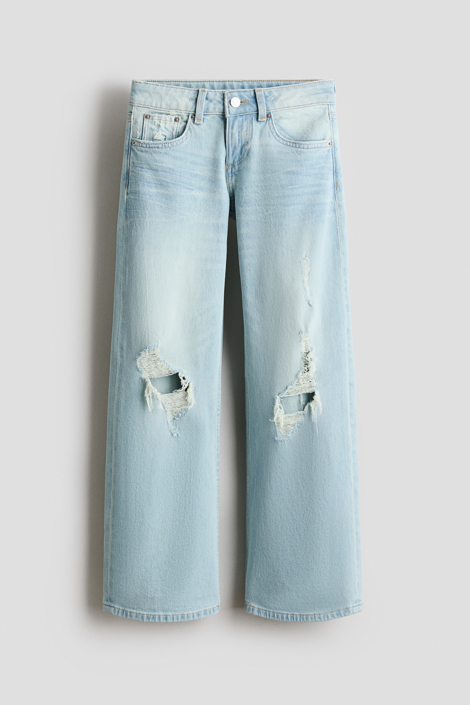 Wide Leg Low Jeans - Светлосин деним/Светлобежов/Леопардов принт/Син деним
