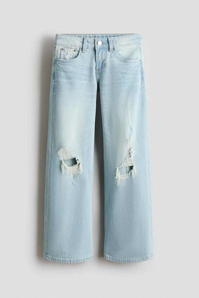 Wide Leg Low Jeans - Helles Denimblau/Hellbeige/Leopardenprint/Helles Denimblau/Denimblau/Helles Denimblau - 1