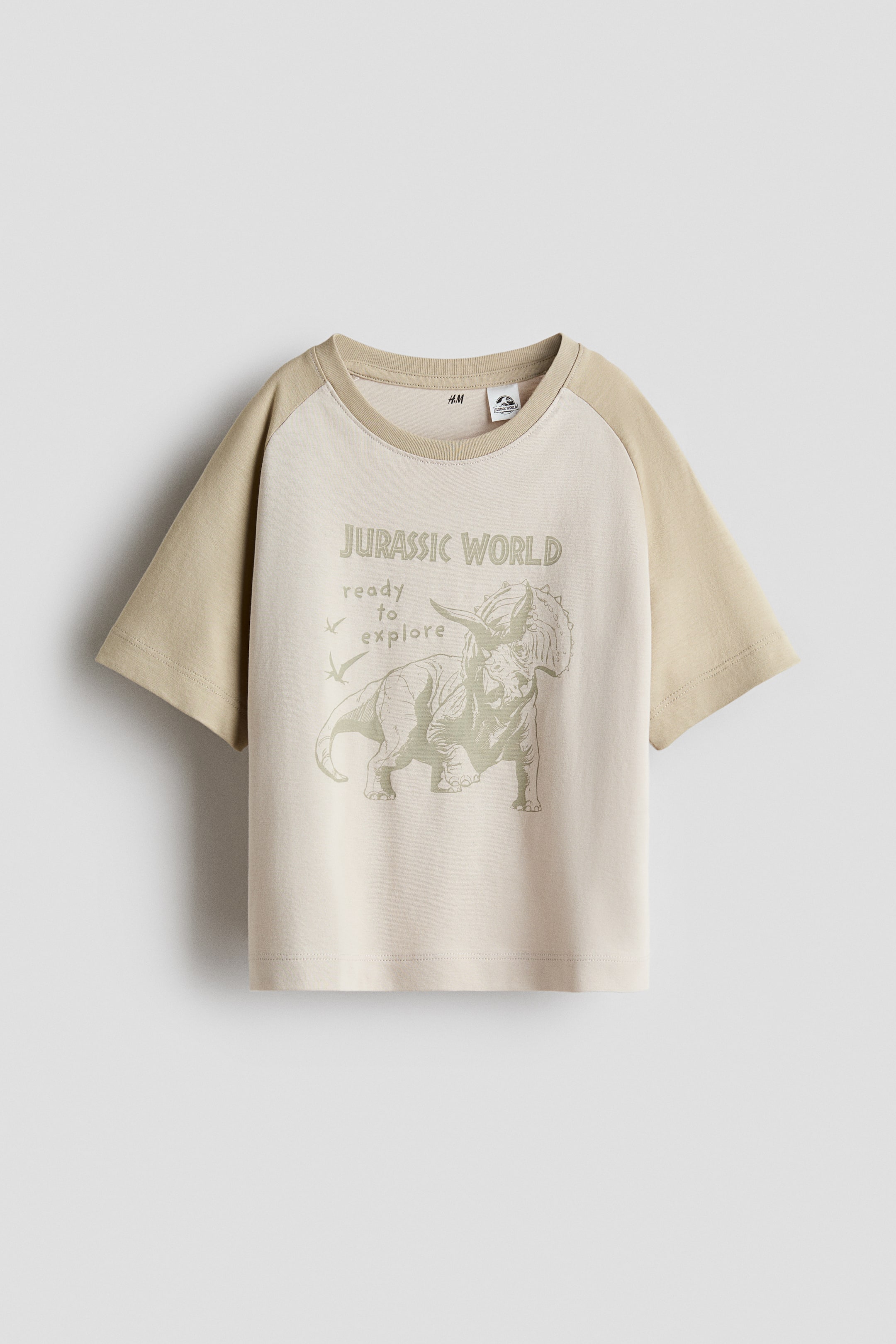 View larger image: Print-motif cotton T-shirt - Beige/Jurassic World - Kids | H&M SG 5