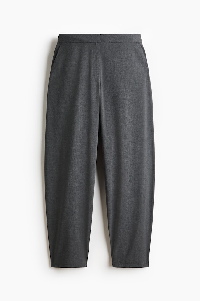 Dressy Barrel-Leg Pants - Dark gray/Dark taupe/Brown/checked - 1