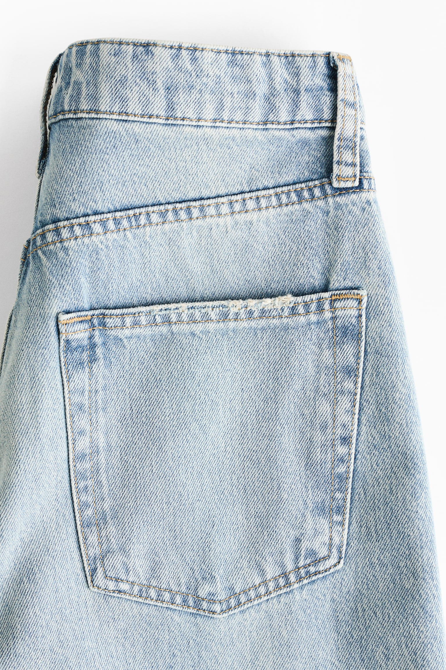 Wide High Waist Ankle Jeans - Licht denimblauw/Donker denimblauw - 6