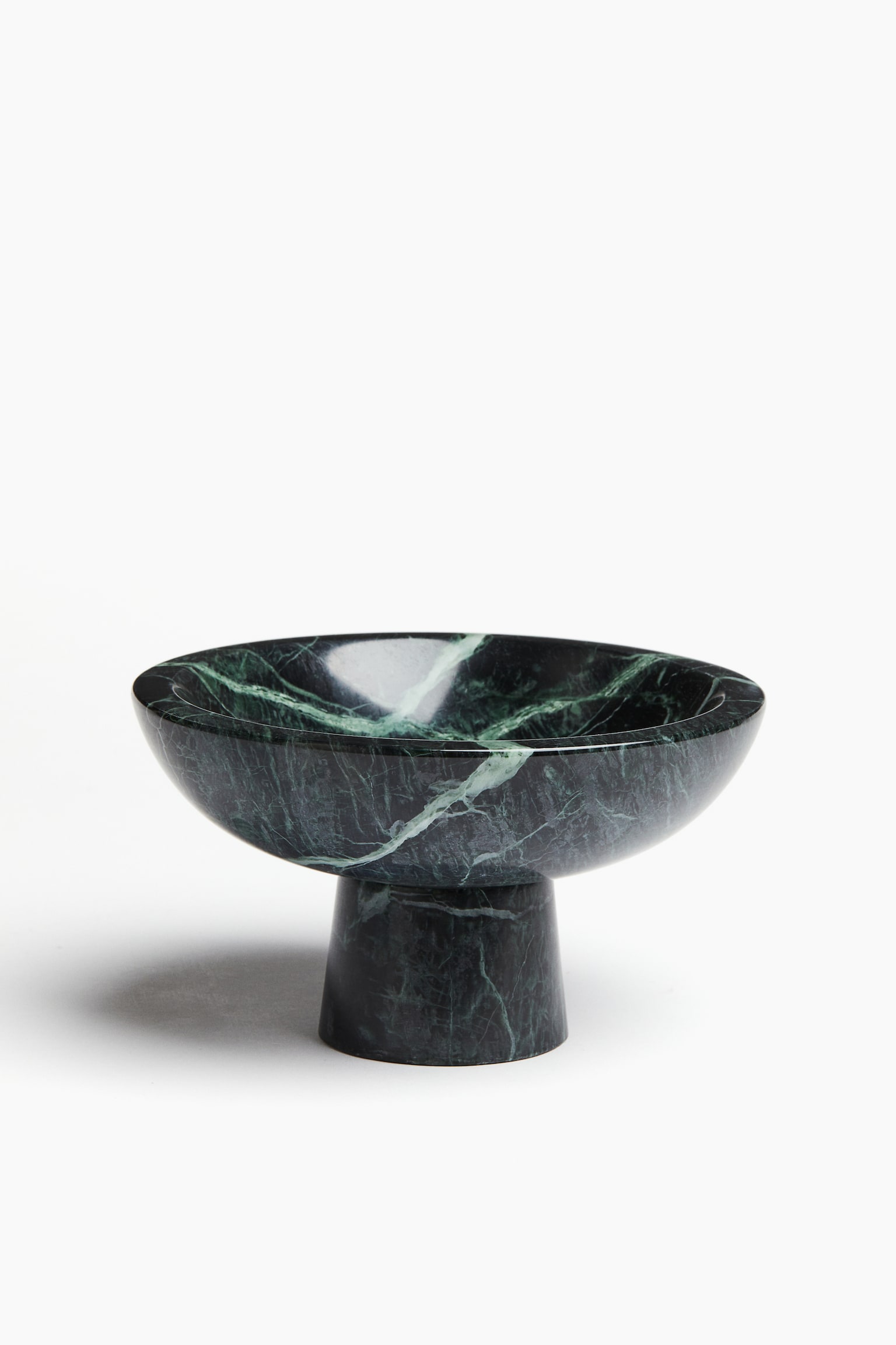 Marble pedestal bowl - Dark green - 1