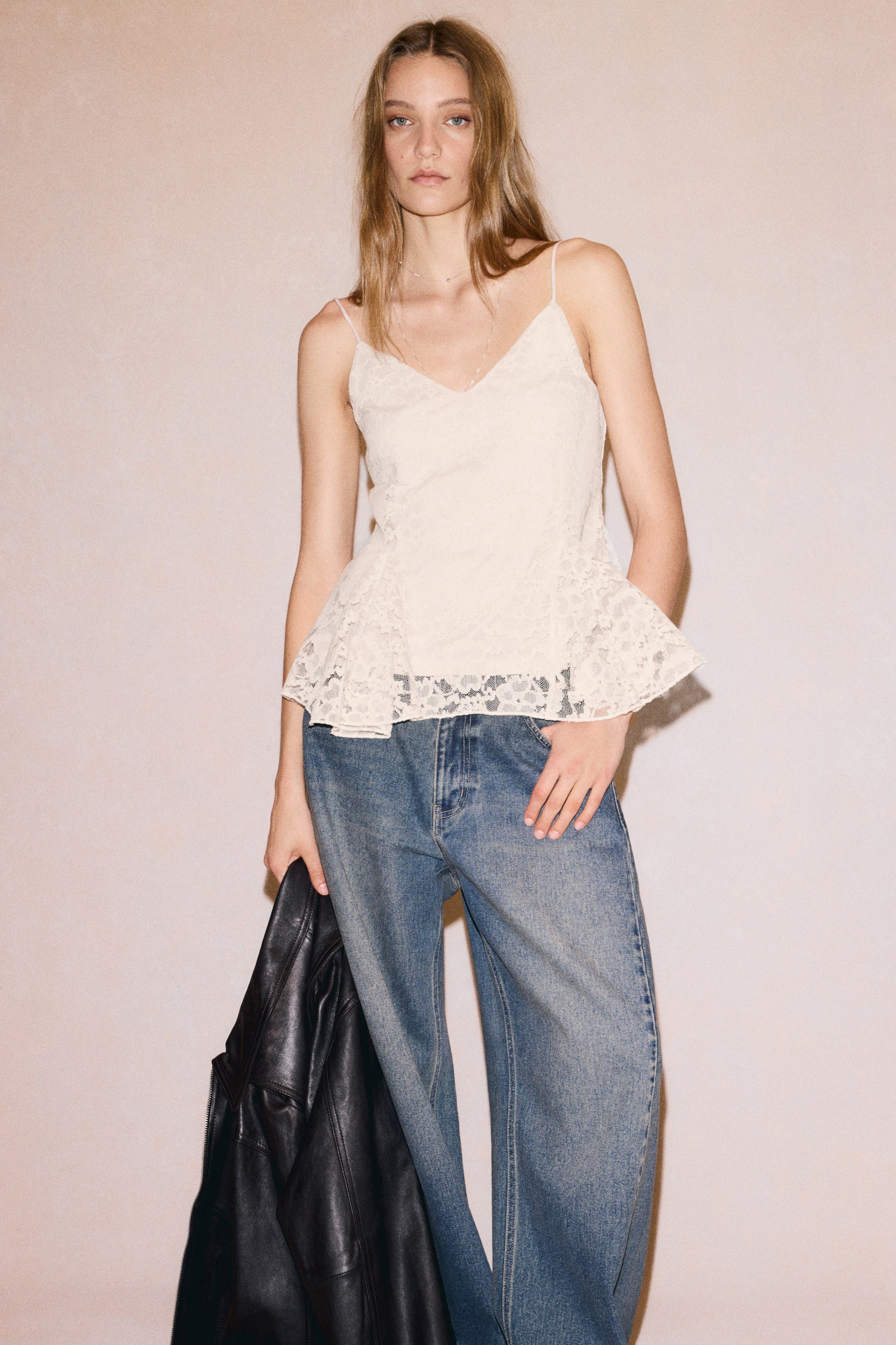 Lace Peplum Top