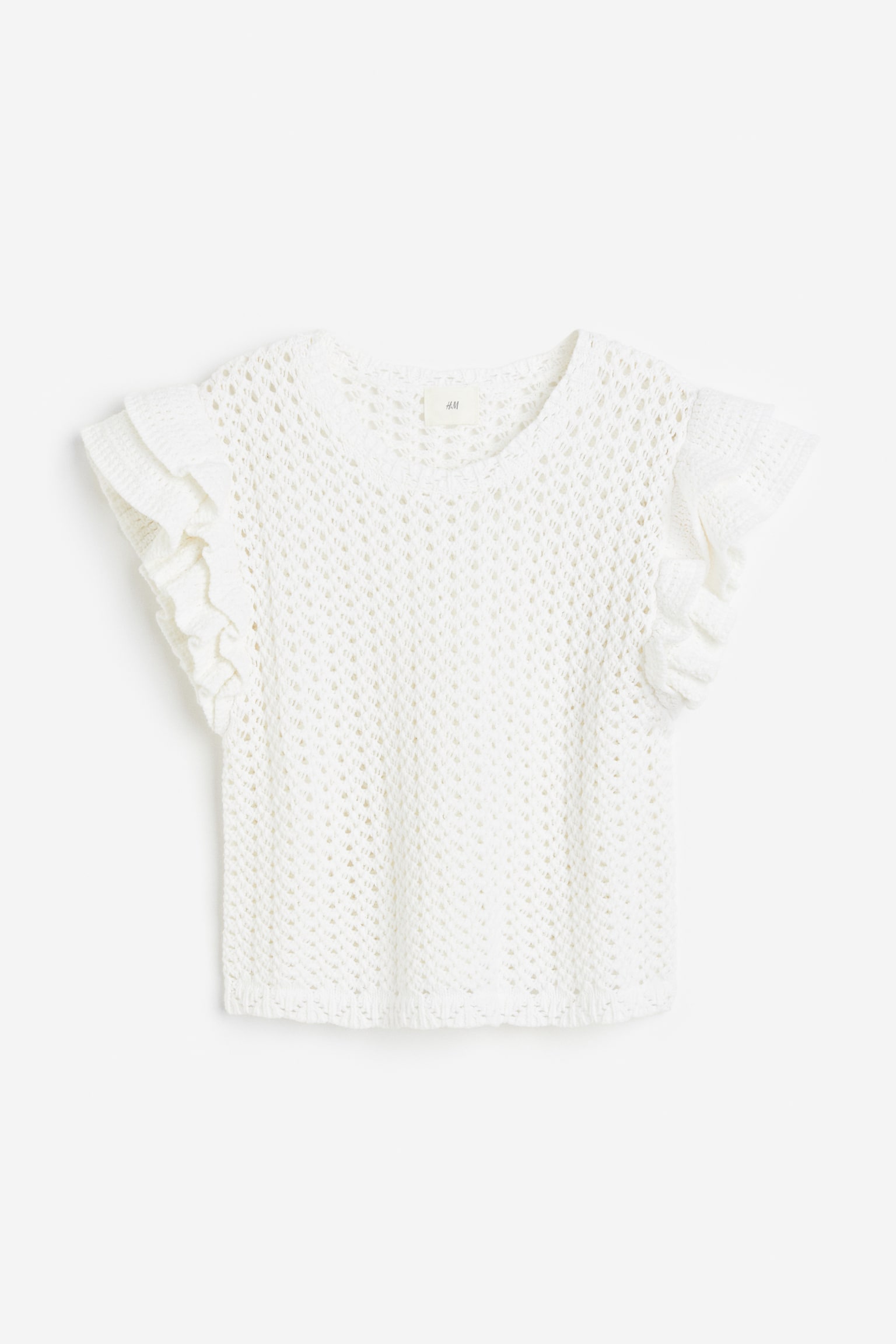 Pointelle Knit Top - White/Cerise - 1