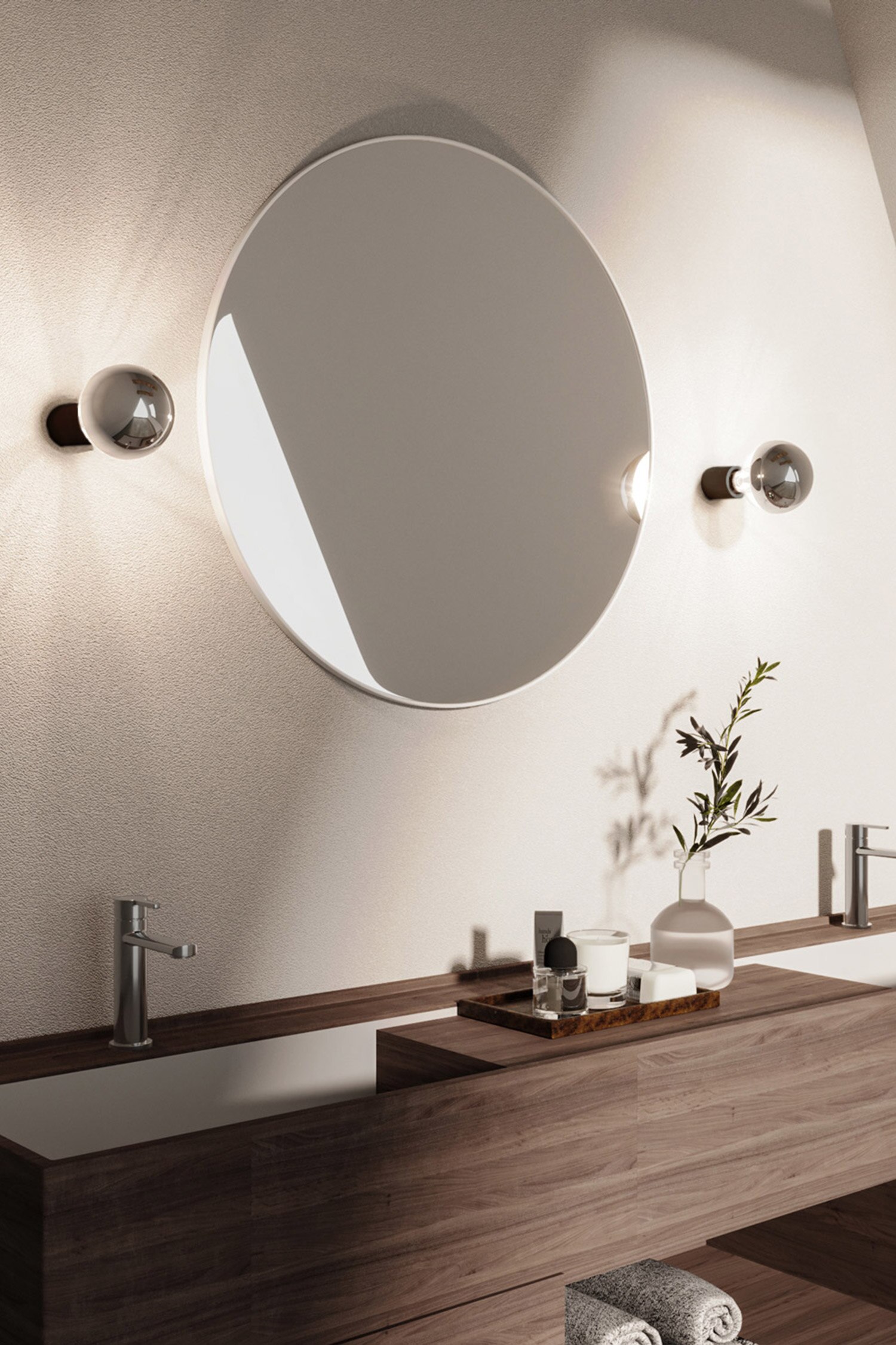 Set 2 Wandleuchten Waterproof M. Metall-glühbirnen - Schwarz/Weiß