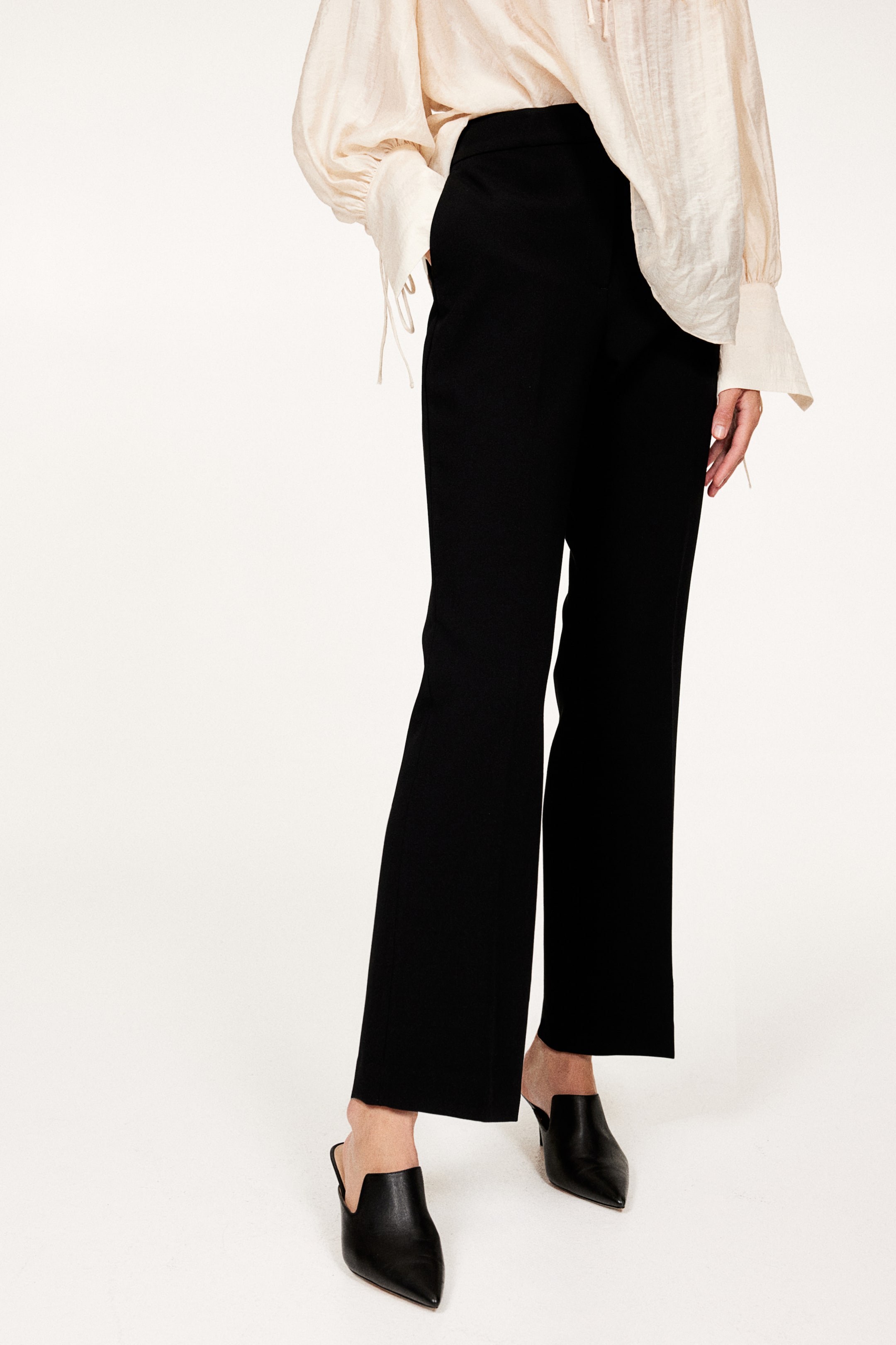 Tailored trousers - Regular waist - Long - Black - Ladies | H&M GB