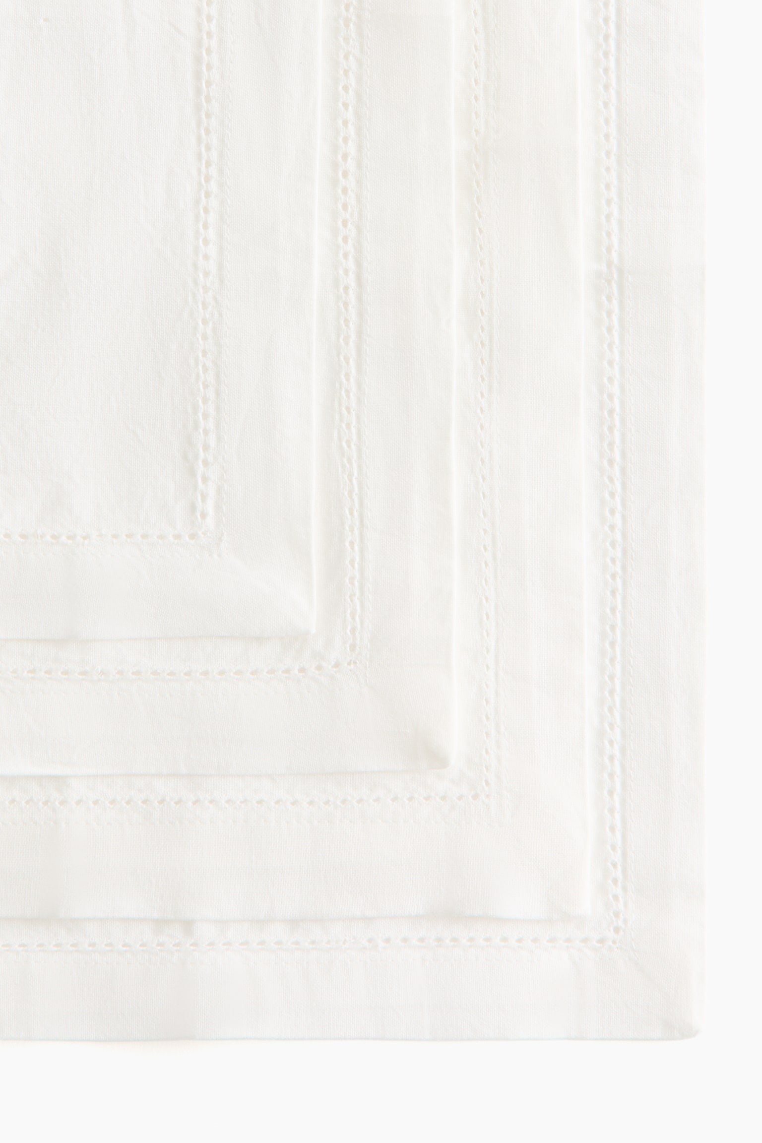 Pack de 4 guardanapos em algodão - Branco/Rosa seco claro/Bege claro - 3