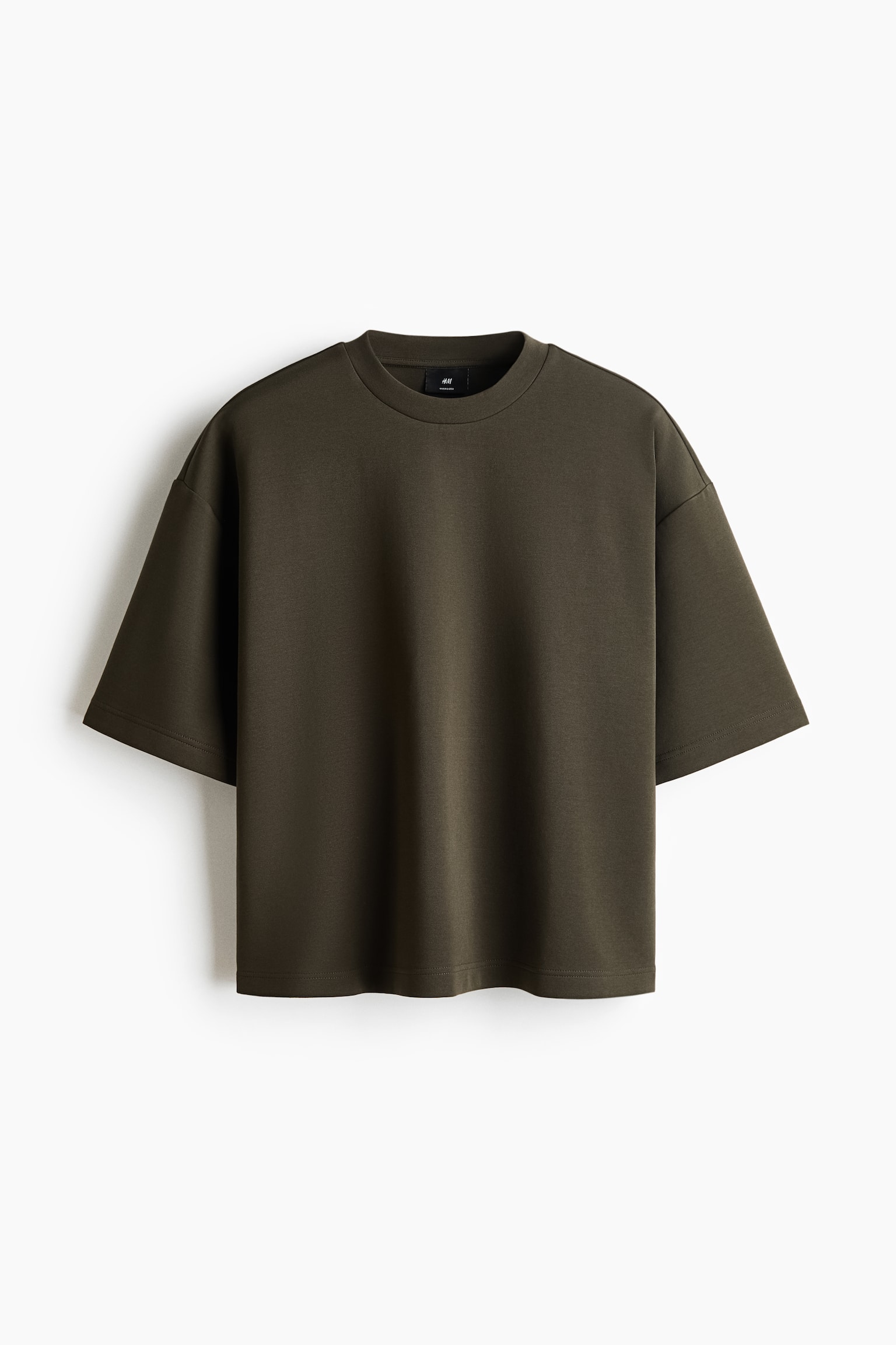 Oversized Fit Scuba T-shirt - Dark khaki green/Cream/Light grey marl/Light dusty green - 2