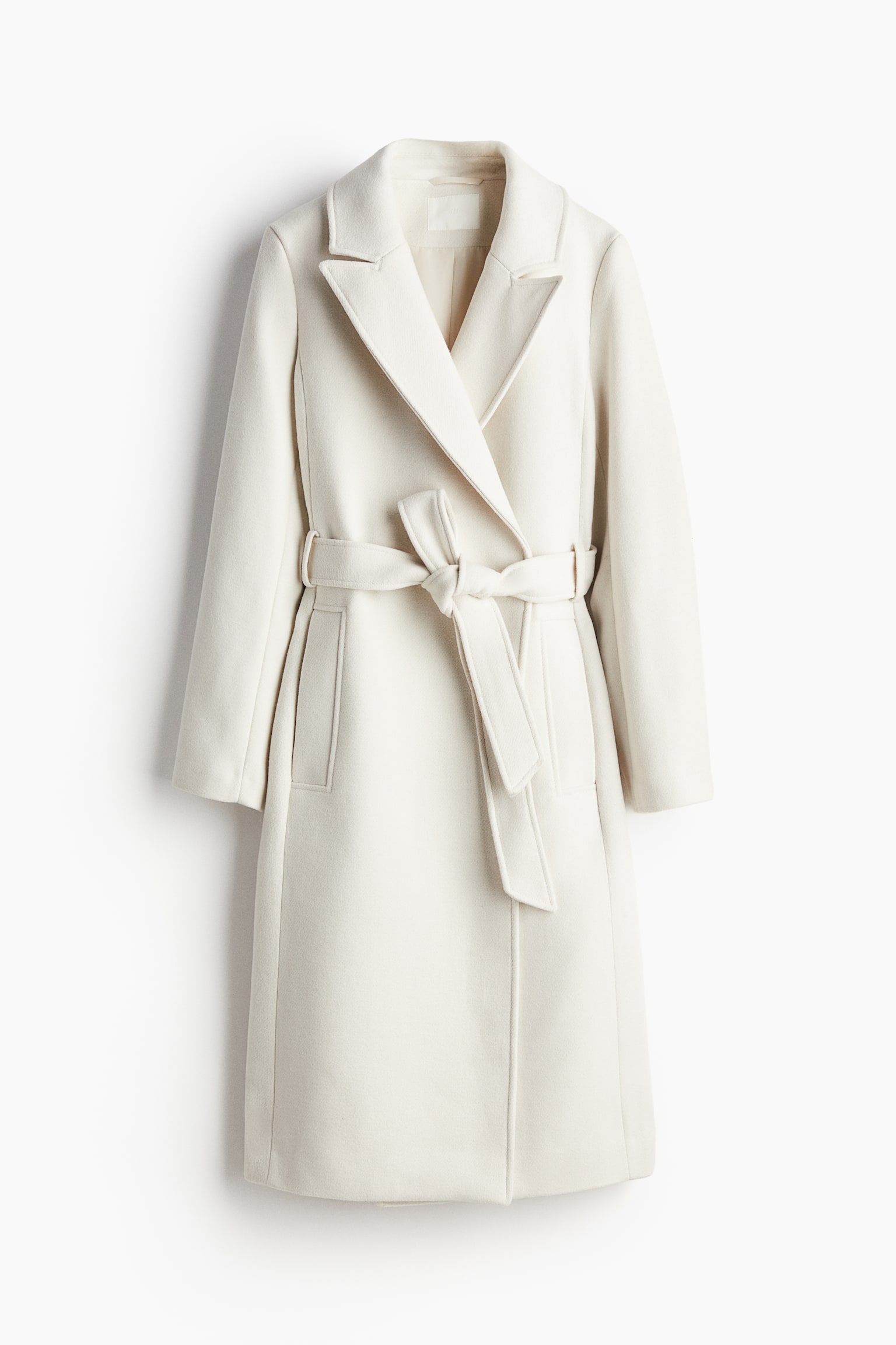 Tie-belt coat - White/Black/Dark beige/Dark grey - 2