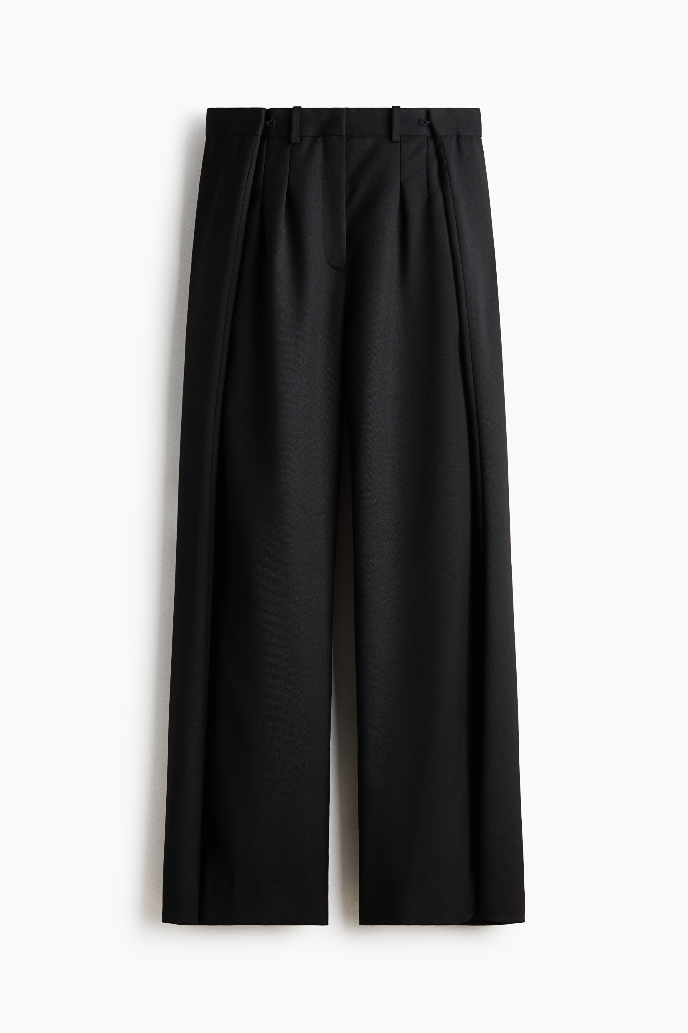 Wool-blend tailored trousers - Black