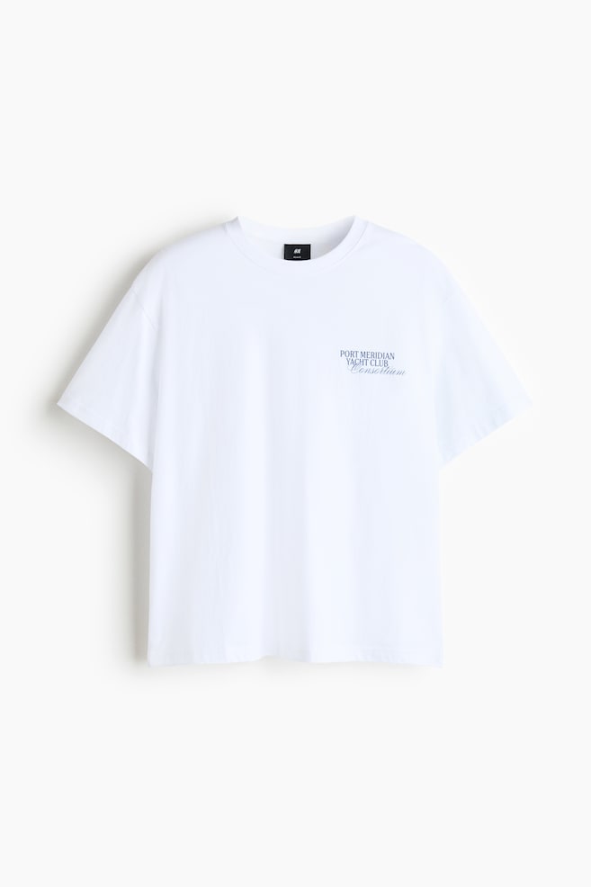 Loose Fit Printed T-shirt - White/Port Meridian Yacht Club/Dark gray/No Defeat/White/Peak Season/Light blue/Ashbury House/White/Finca Olivetta/White/crab/White/Offside Society/White/seashells - 1