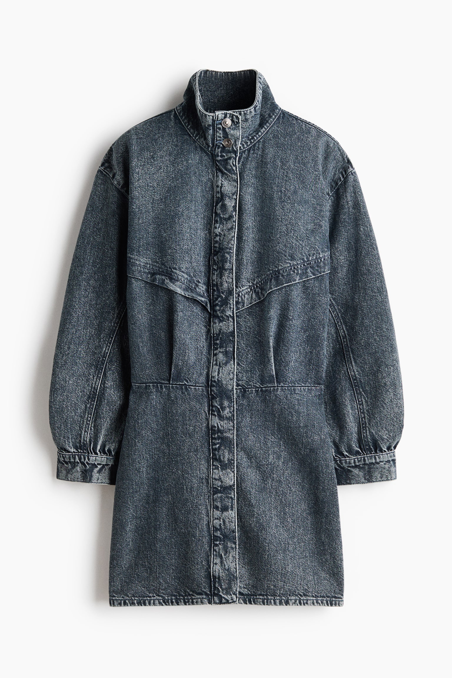 Dżinsowa sukienka zapinana na guziki - Ciemnoniebieski denim - 1