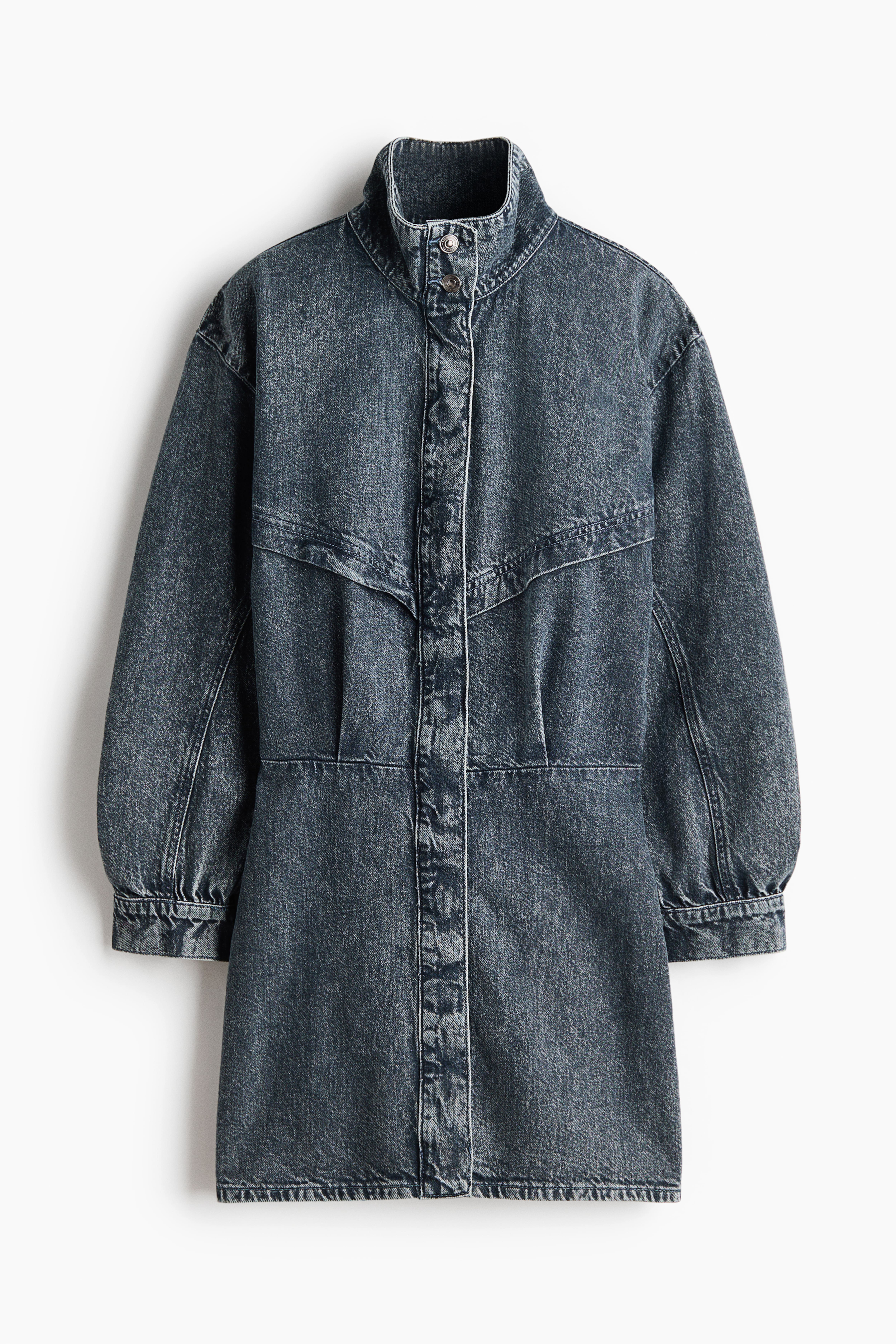 Robe à boutons en denim