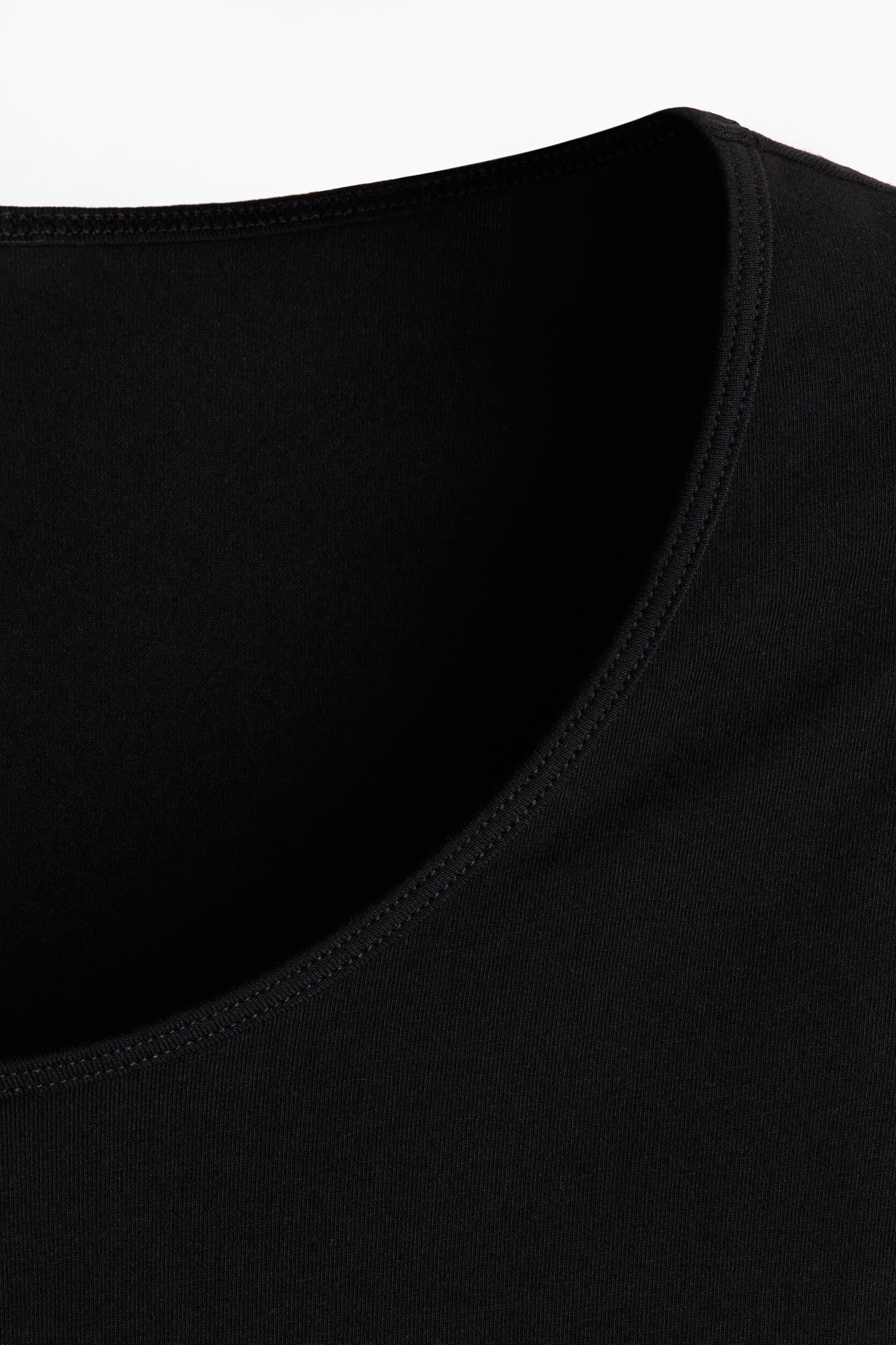 Cropped scoop-neck T-shirt
