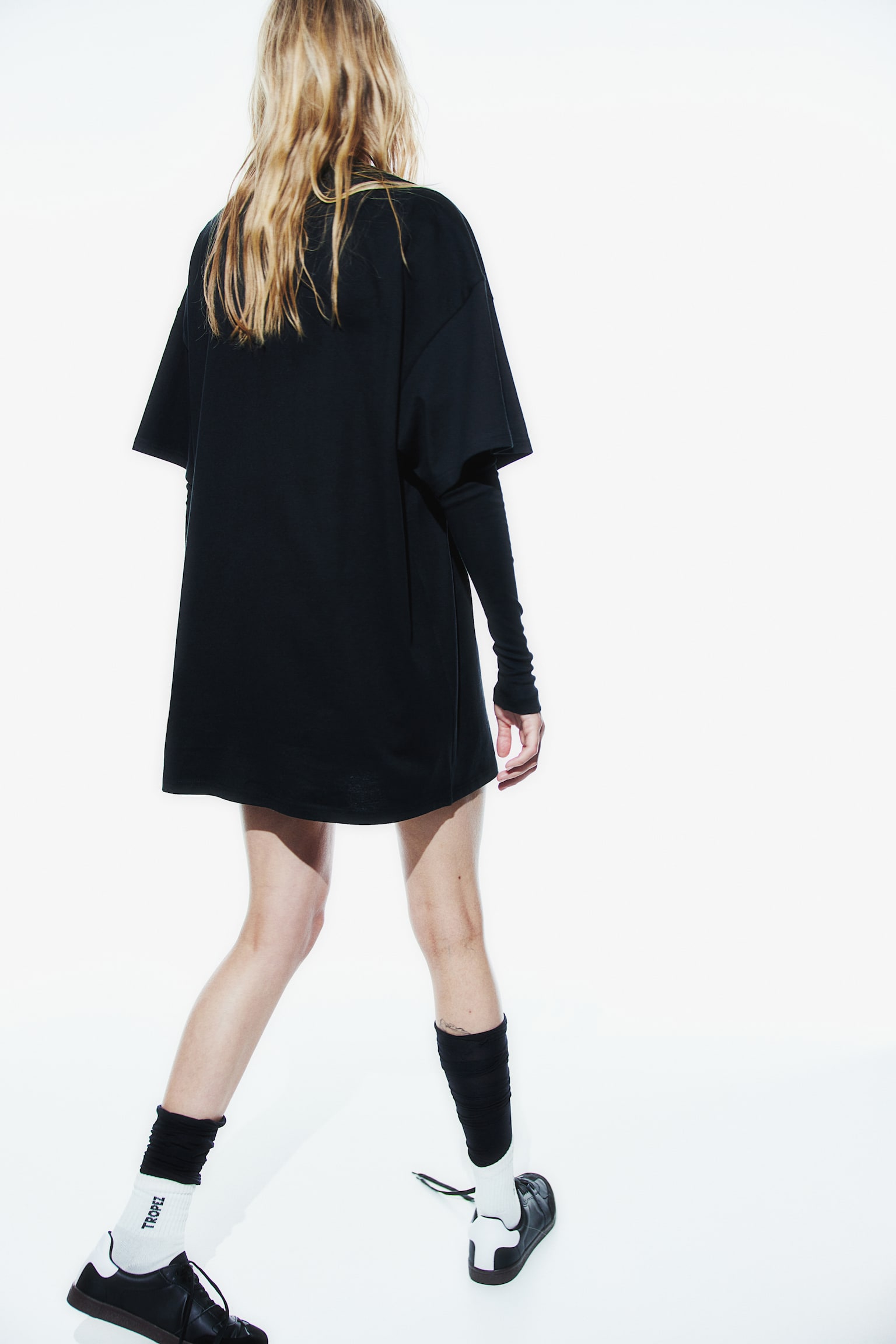 Oversized T-shirt dress - Black/Light grey marl/White/Light beige/Light yellow/Light beige/Light grey/Navy blue/Dark grey/Khaki green - 6