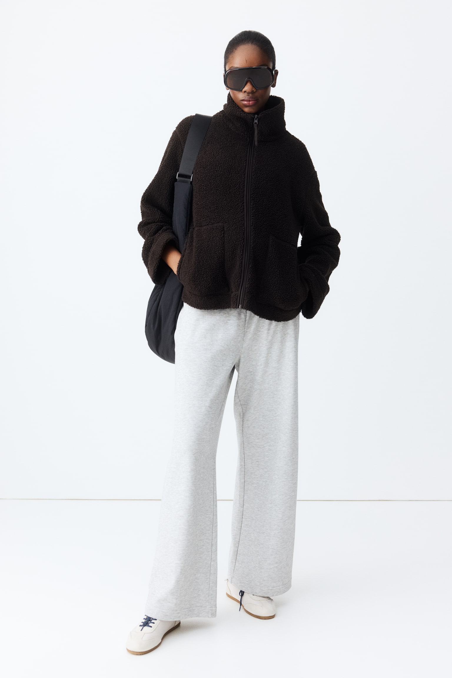 MAMA Spodnie dresowe - Szary melanż/Czarny - 6