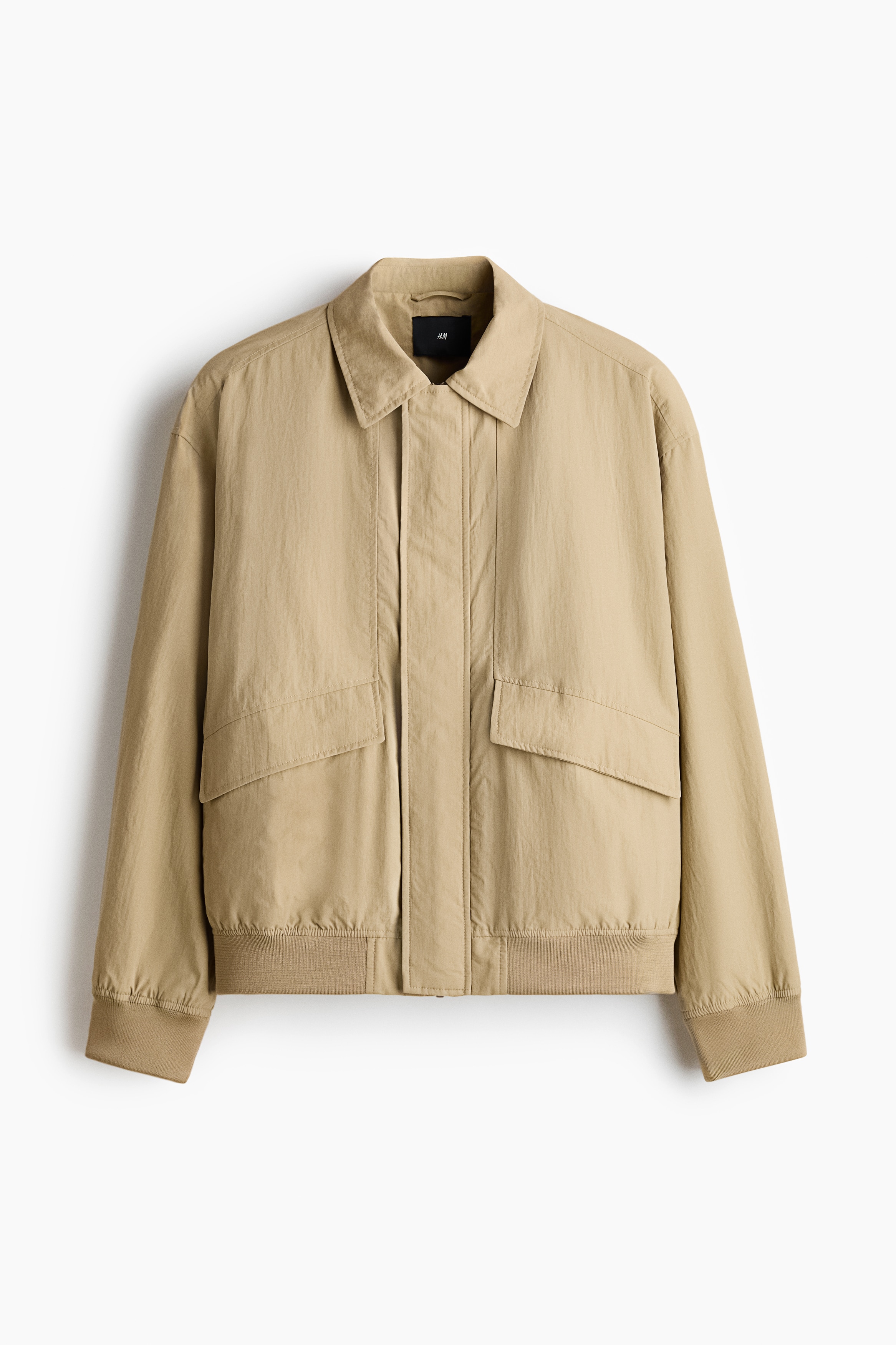 Water-repellent coach jacket - Beige/Black/Khaki green