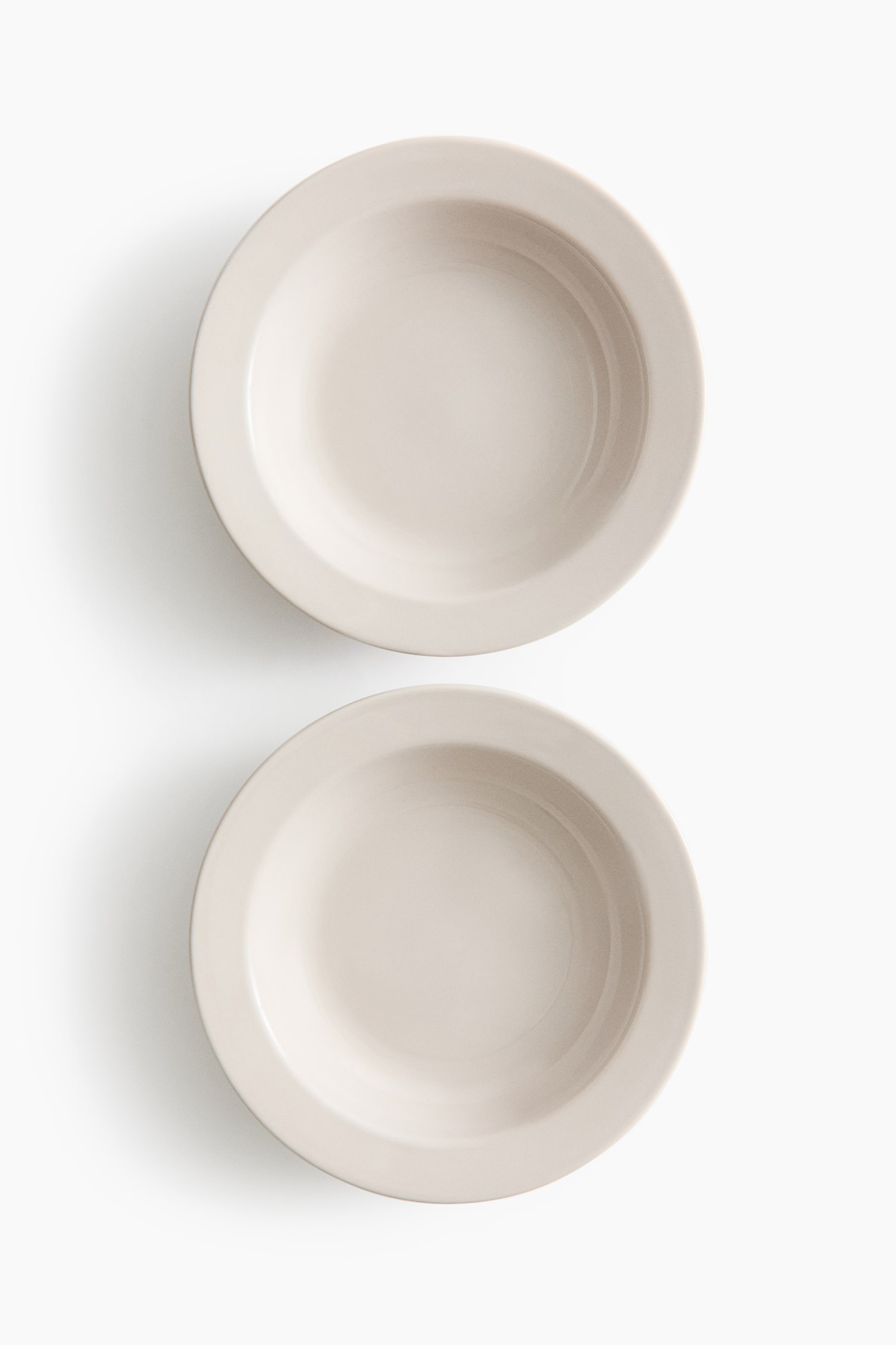 2-pack porcelain deep plates - Light greige/White