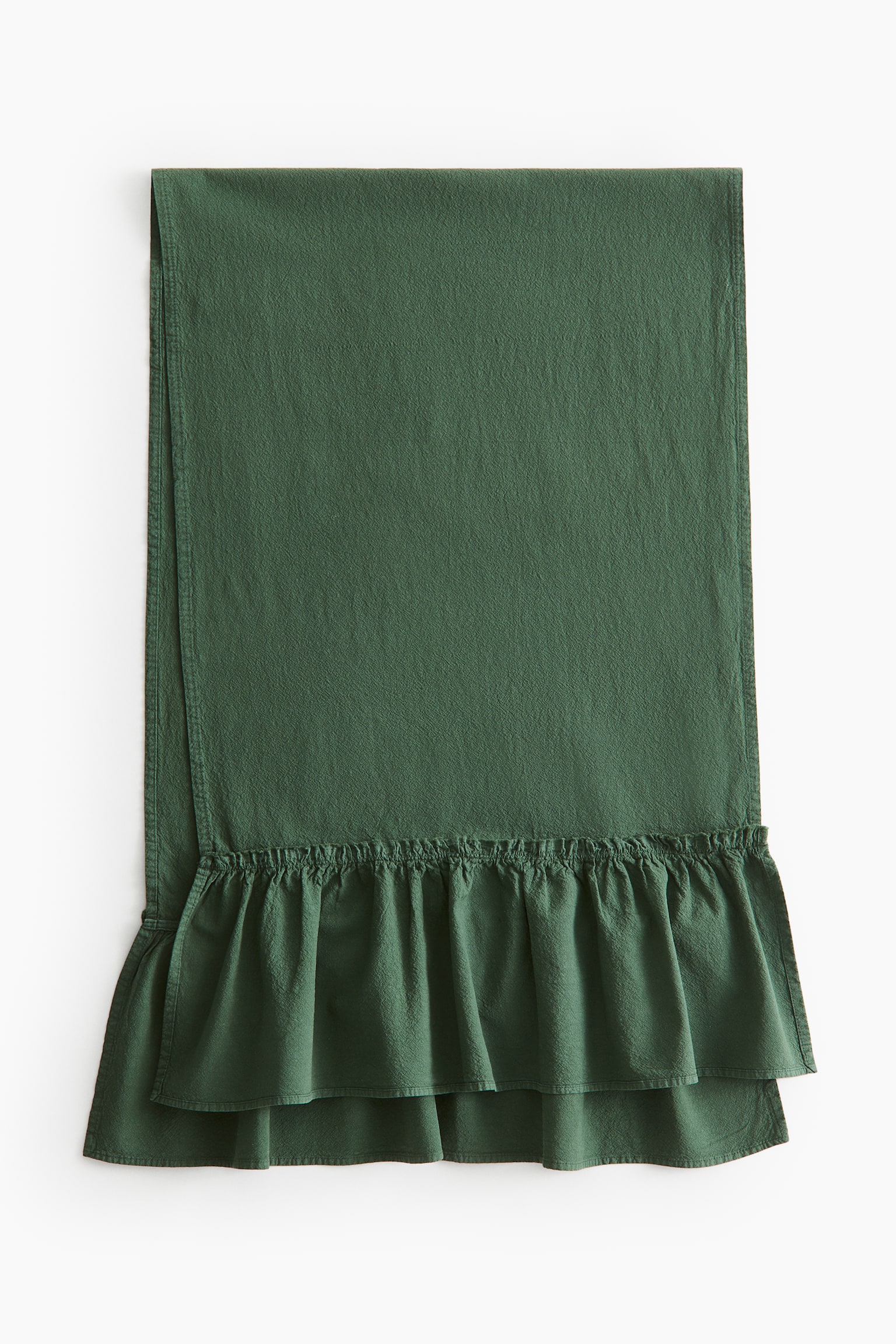 Frill-trimmed table runner - Dark green/Red - 1