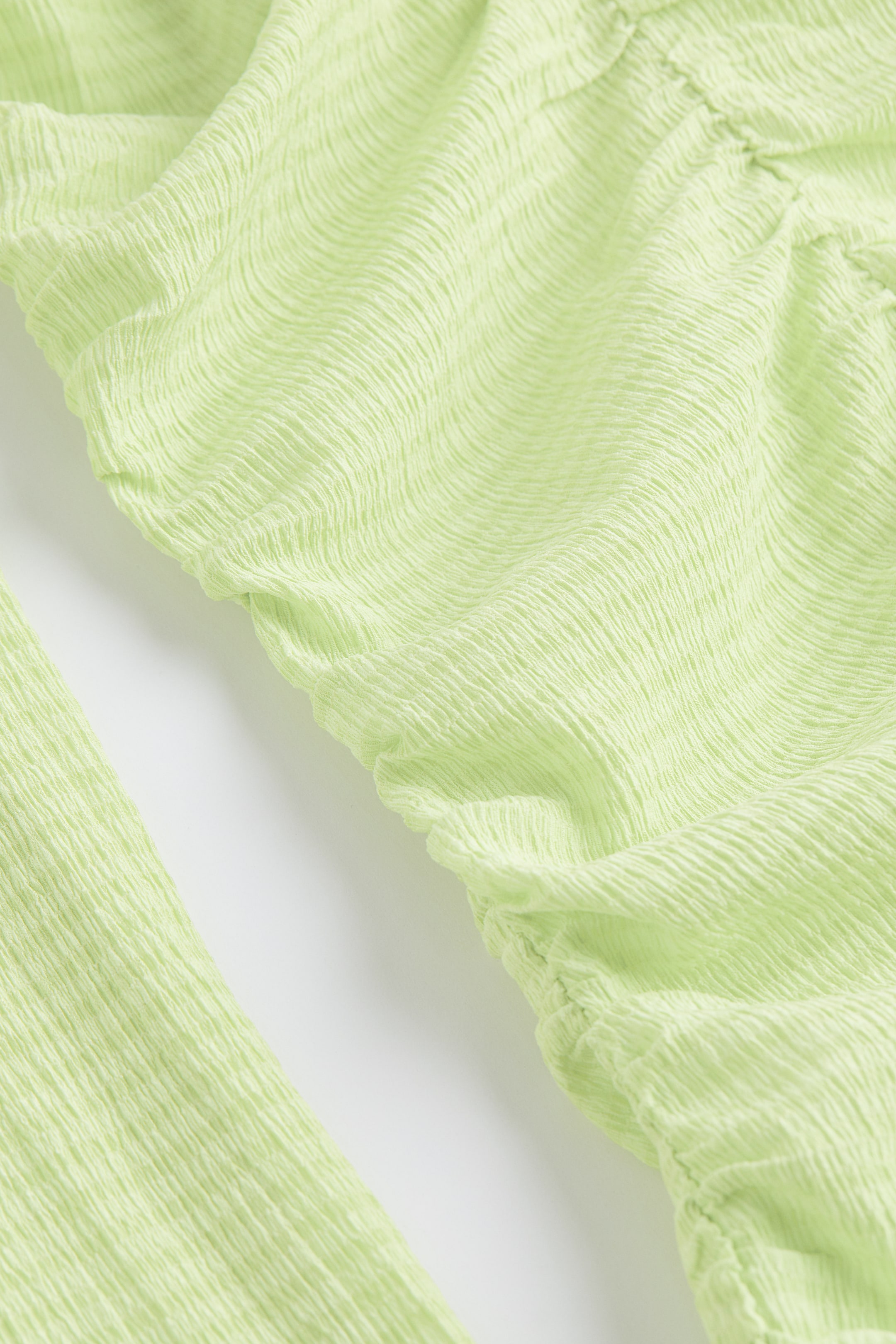 Gathered crêpe dress - Lime green/Striped - Ladies | H&M GB