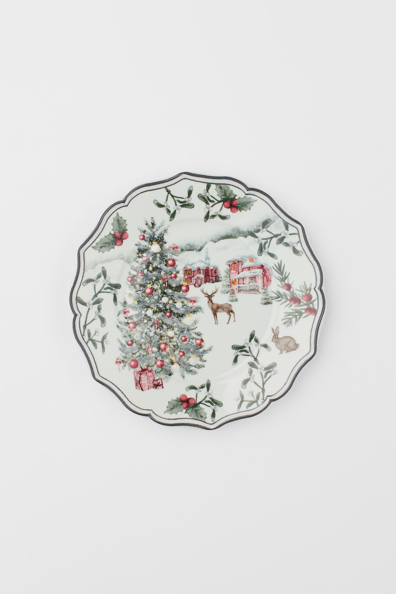 Small porcelain plate - White/Christmas - 1